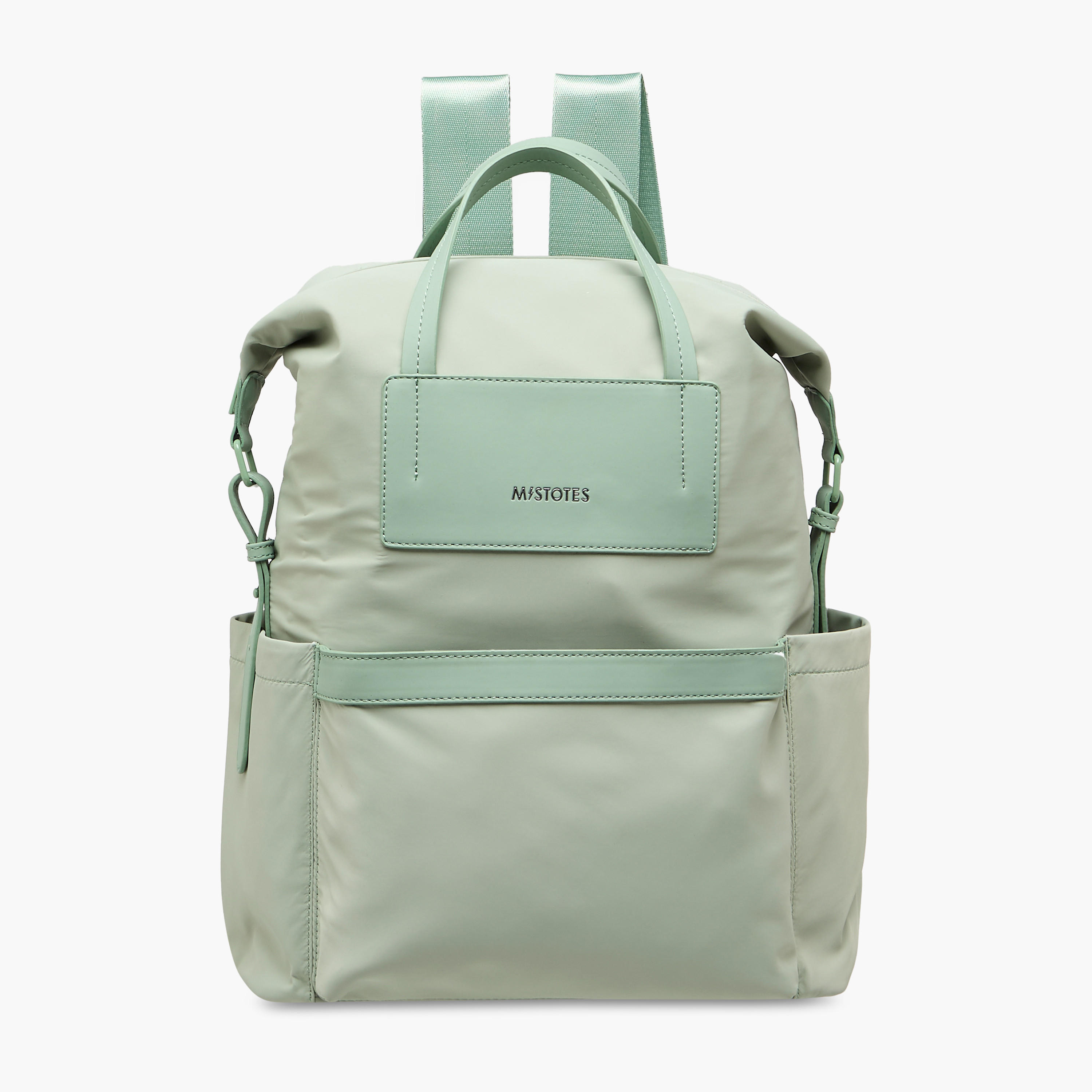 Mistotes Solid Backpack with Adjustable Shoulder Straps and Zip Closure - 38x32x14 cms-women-bagsandwallets-backpacks-image-1