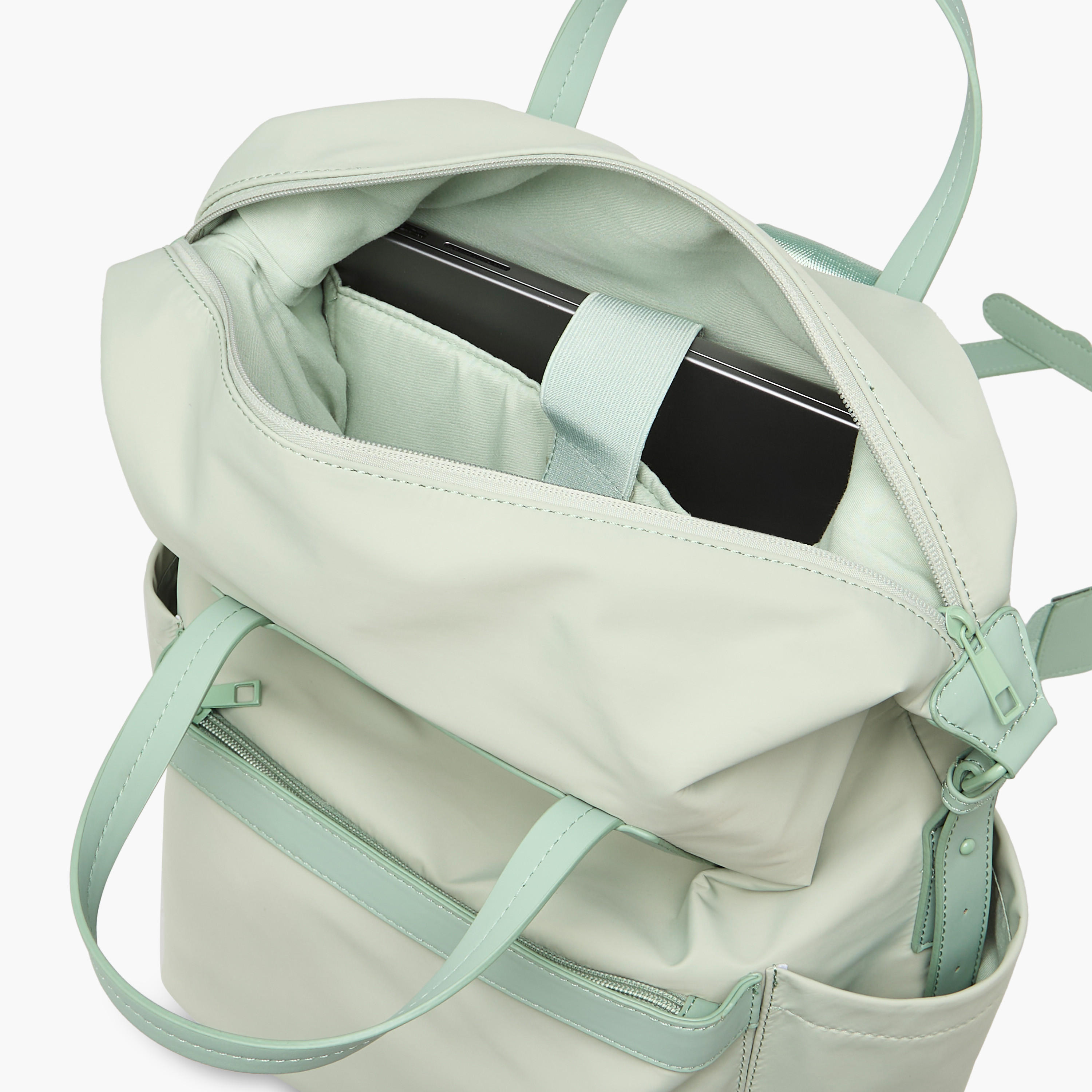 Mistotes Solid Backpack with Adjustable Shoulder Straps and Zip Closure - 38x32x14 cms-women-bagsandwallets-backpacks-image-8