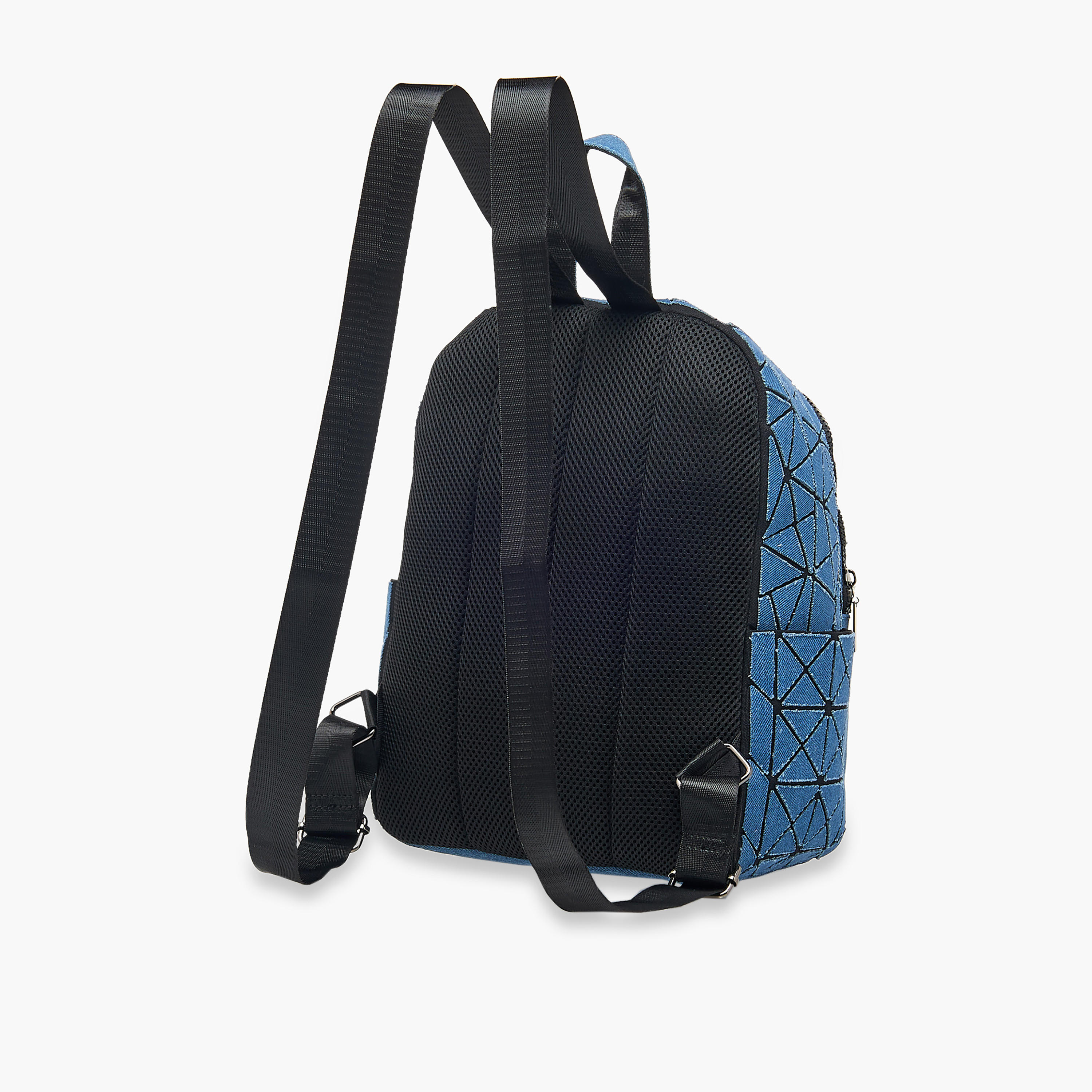 Mistotes Denim Backpack with Adjustable Shoulder Straps and Zip Closure - 26x33x12 cm-women-bagsandwallets-backpacks-image-4