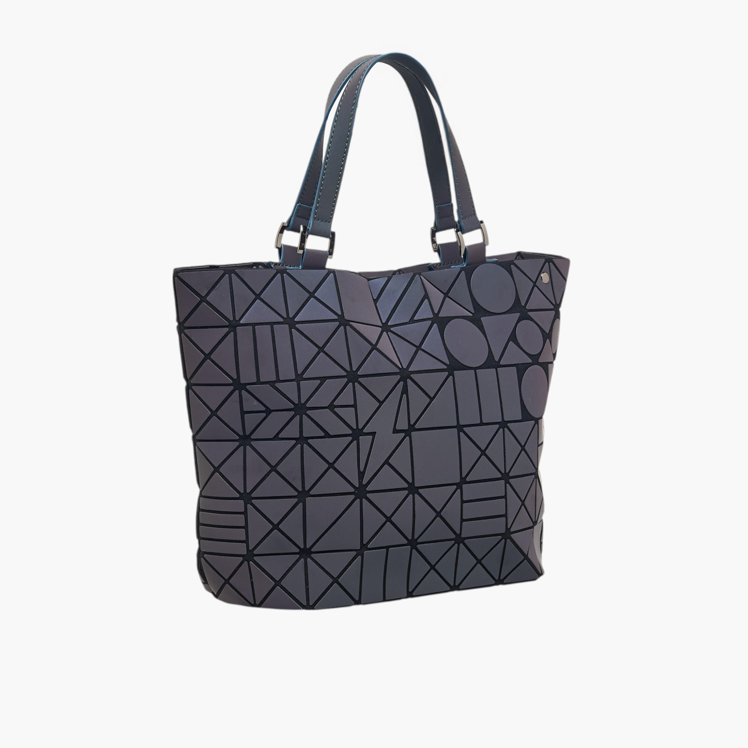 Mistotes Geometric Print Tote Bag with Double Handle and Button Closure-women-bagsandwallets-handbags-image-4