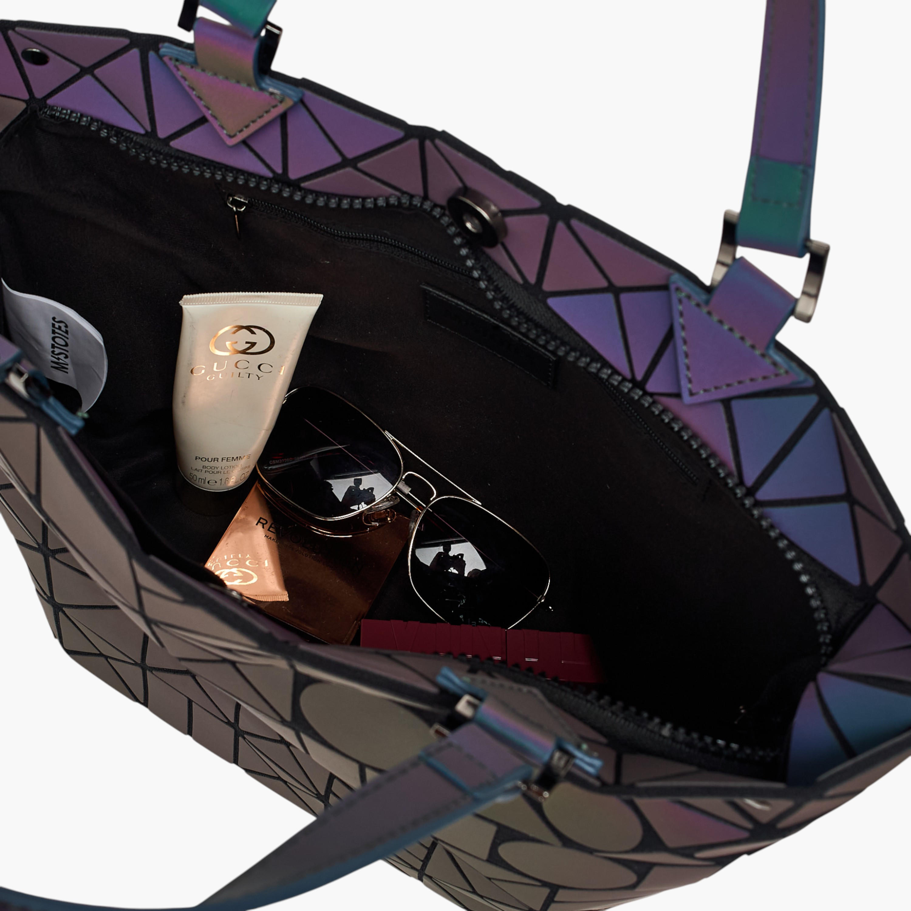 Mistotes Geometric Print Tote Bag with Double Handle and Button Closure-women-bagsandwallets-handbags-image-8