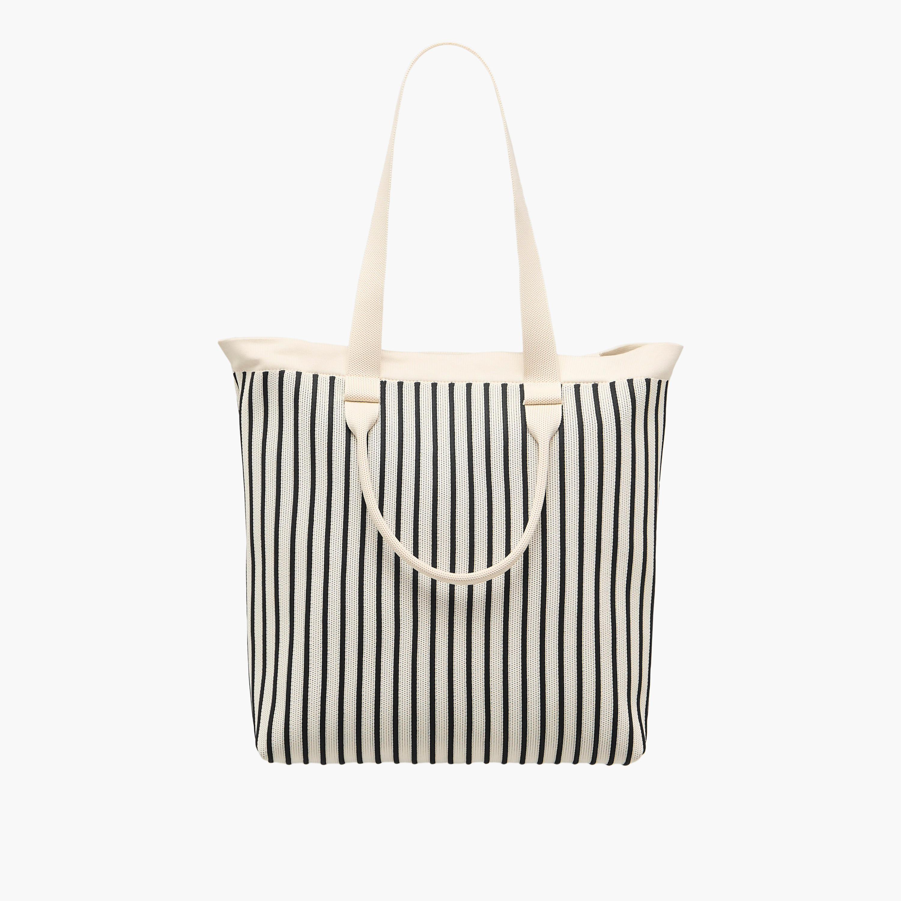 شنطة توت مخططة بمقبض مزدوج وسحاب إغلاق من ميستوتس-women-bagsandwallets-handbags-image-1