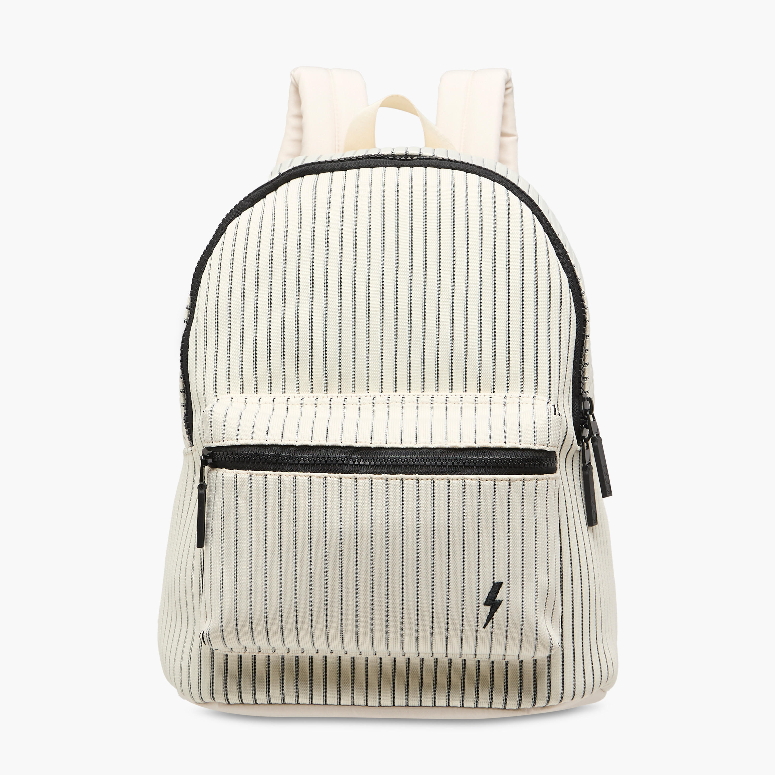 Mistotes Striped Backpack with Adjustable Shoulder Straps and Zip Closure - 38x32x14 cms-women-bagsandwallets-backpacks-image-1