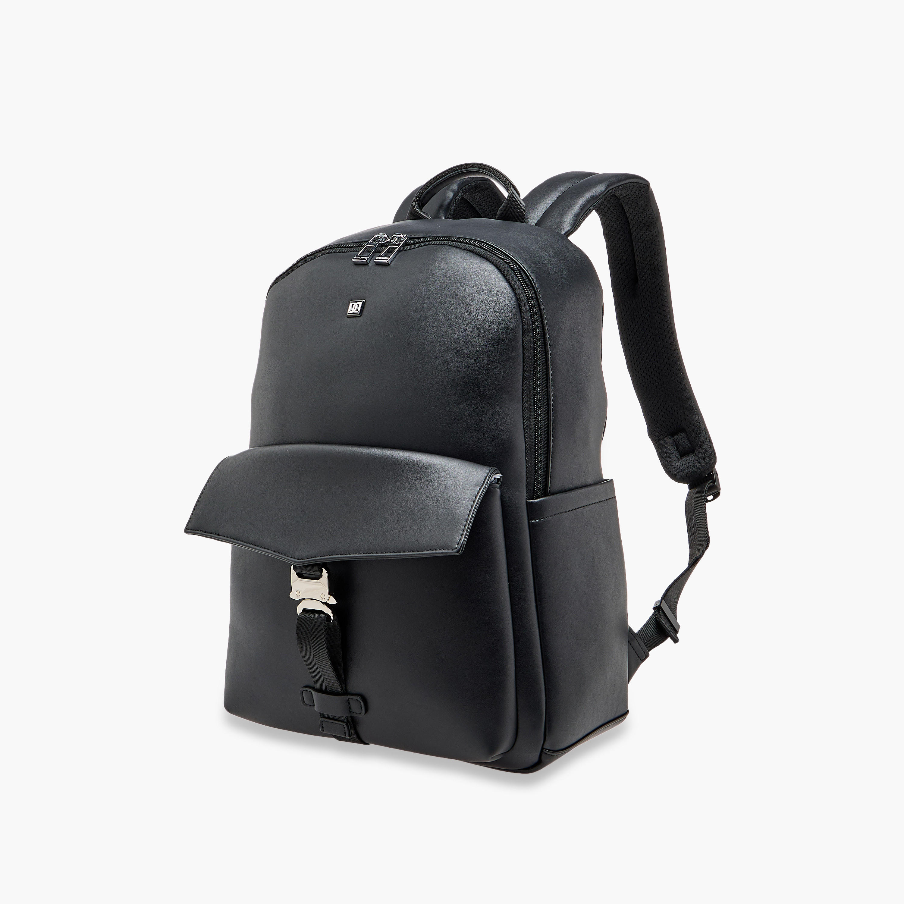 Duchini Solid Backpack with Adjustable Shoulder Straps - 31x17x43 cm-men-bags-image-2
