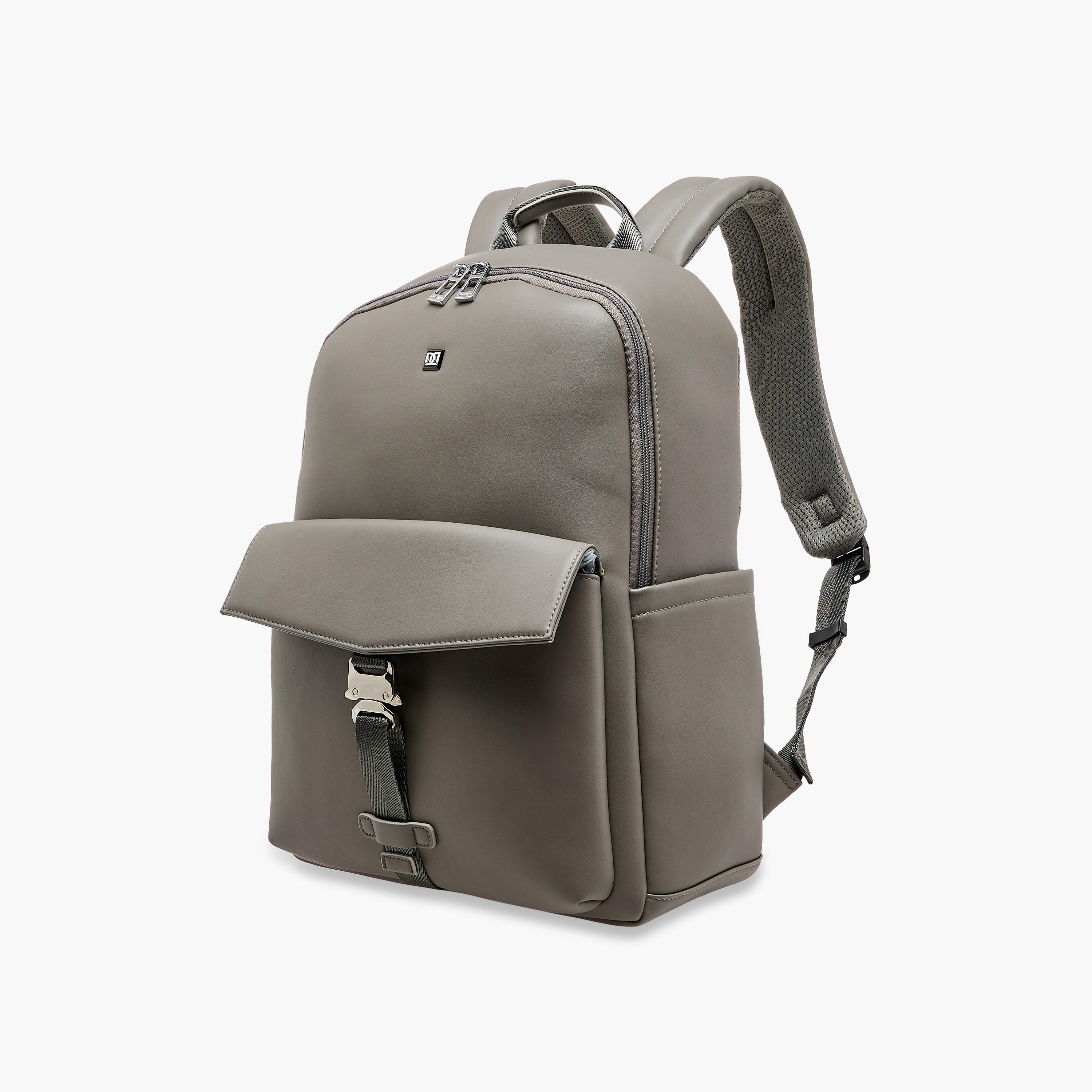 Duchini Solid Backpack with Adjustable Shoulder Straps - 31x17x43 cm-men-bags-image-2