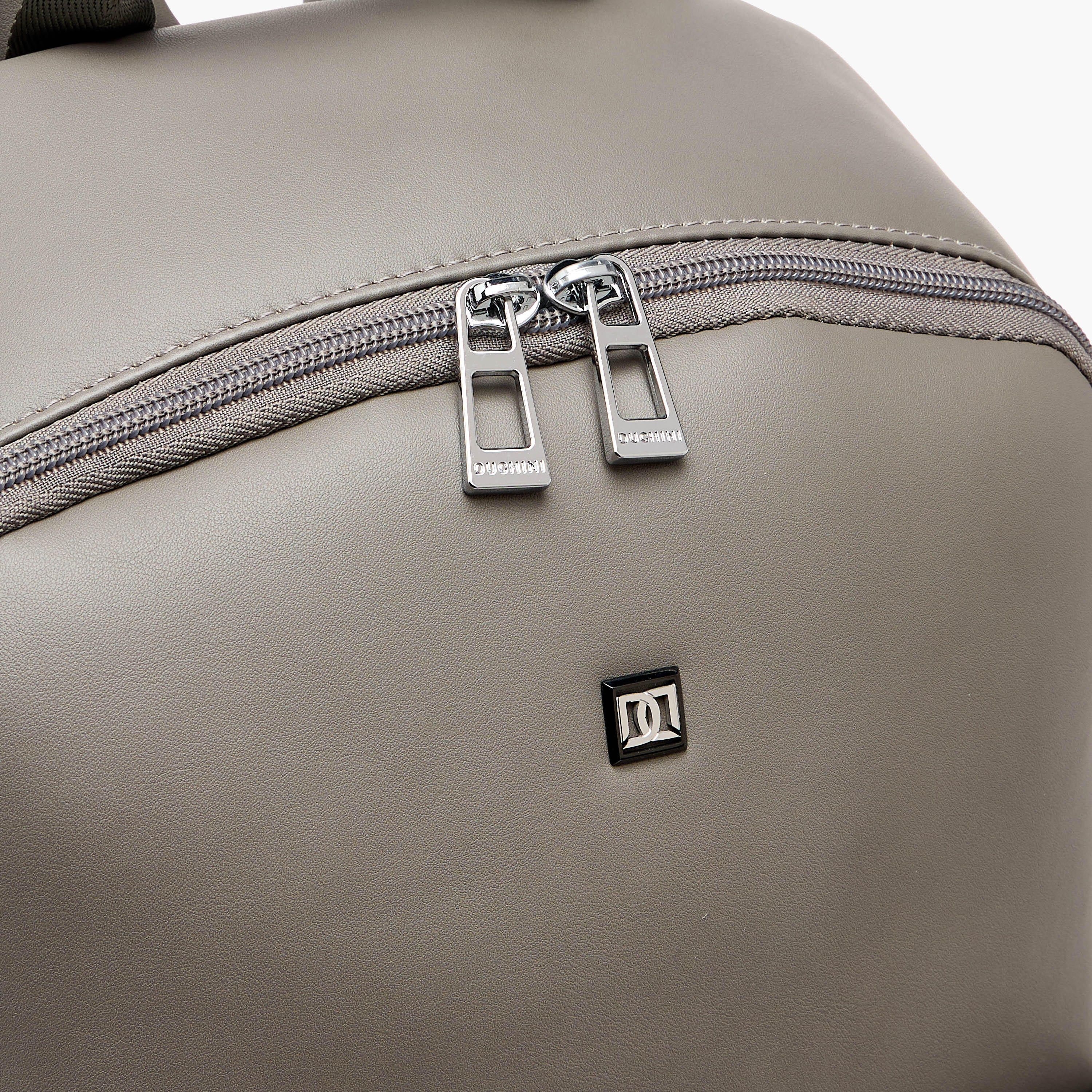Duchini Solid Backpack with Adjustable Shoulder Straps - 31x17x43 cm-men-bags-image-4
