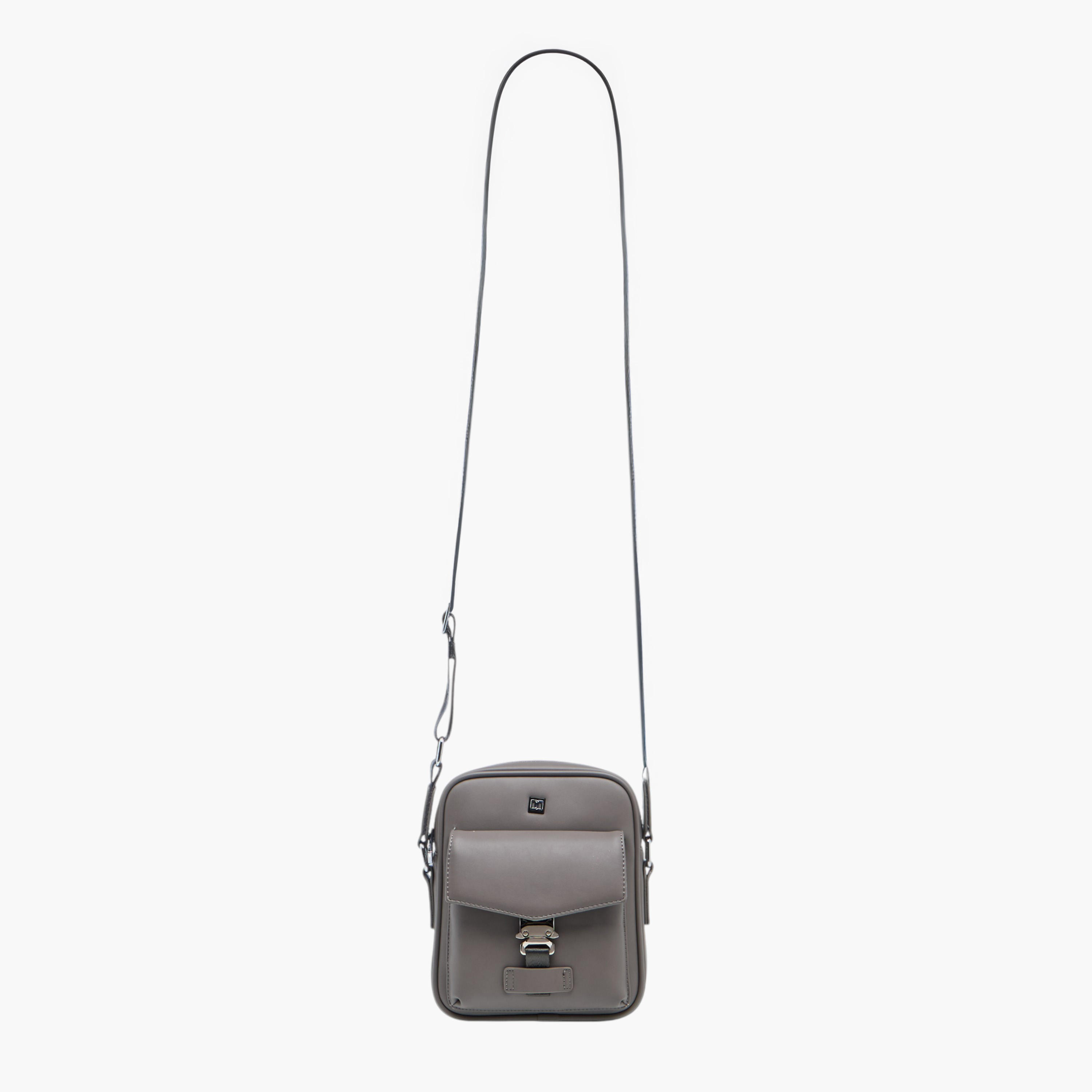 Duchini Solid Crossbody Bag with Adjustable Strap-men-bags-image-2