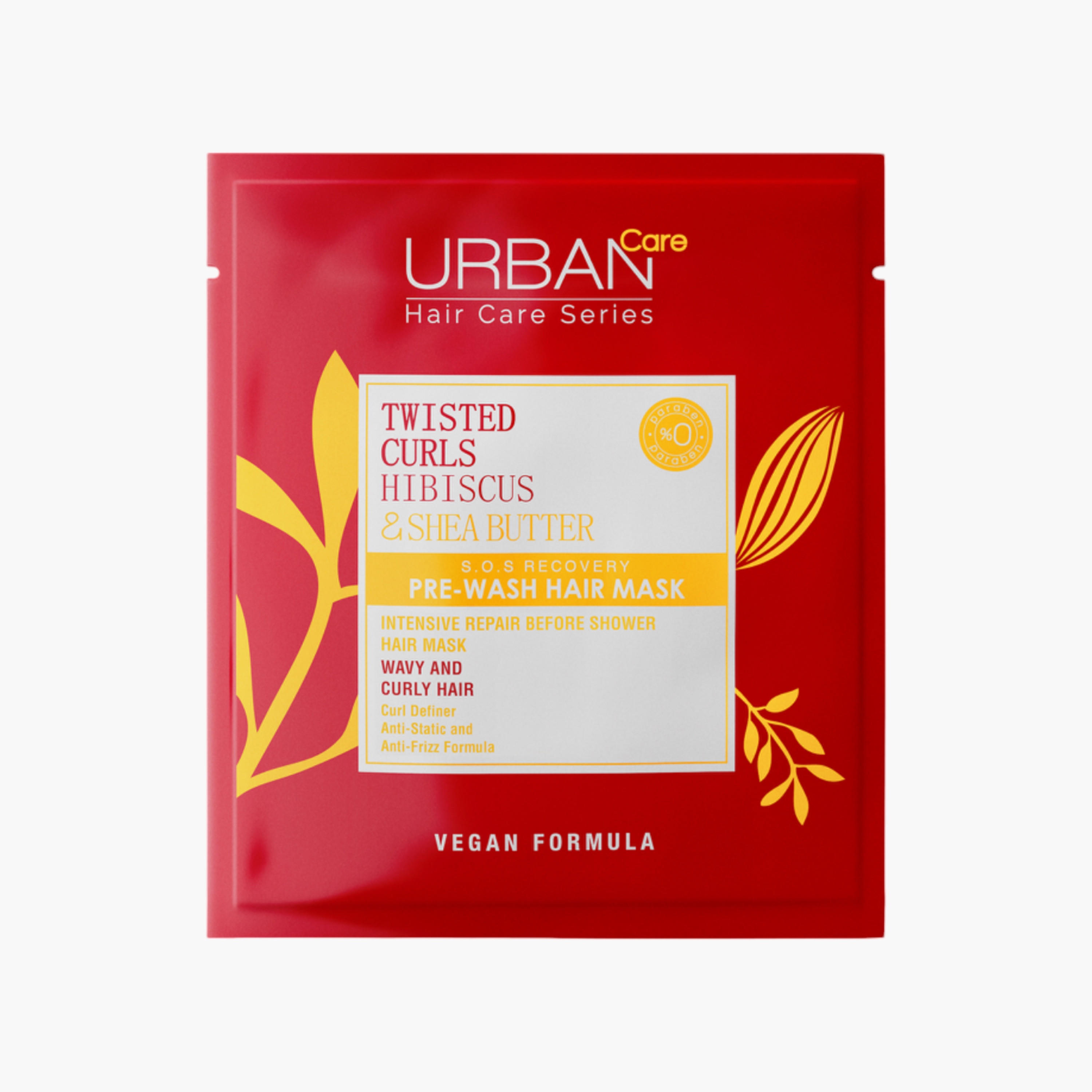 Urban Care Twisted Curls Hibiscus and Shea Butter S.O.S Pre-Wash Hair Mask - 50 ml-beautyandpersonalcare-hair-haircare-hairmasksandcreams-image-1