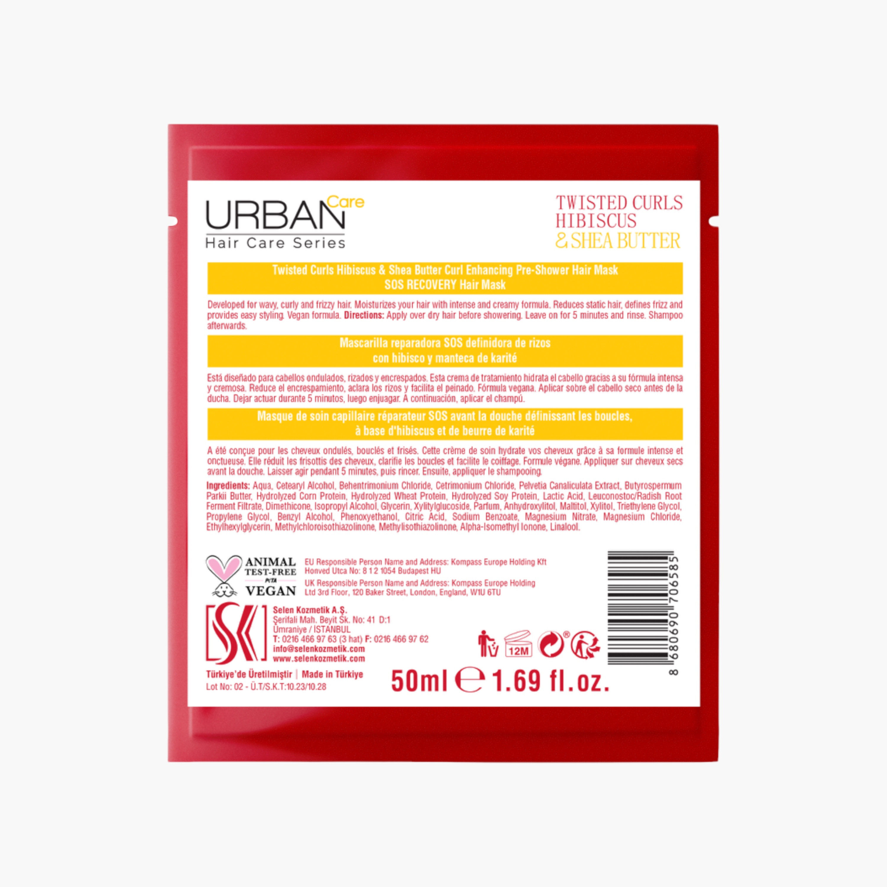 Urban Care Twisted Curls Hibiscus and Shea Butter S.O.S Pre-Wash Hair Mask - 50 ml-beautyandpersonalcare-hair-haircare-hairmasksandcreams-image-2