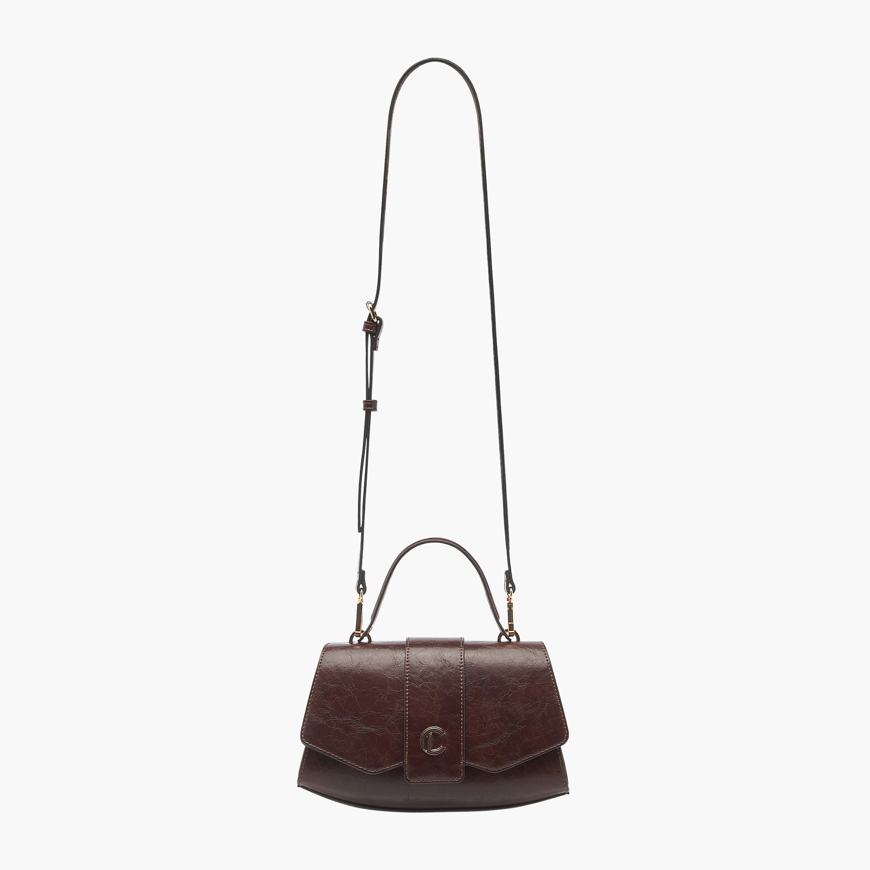 شنطة ساتشيل سادة بزر إغلاق وحزام قابل للفصل من لو كونفورت-women-bagsandwallets-handbags-image-3