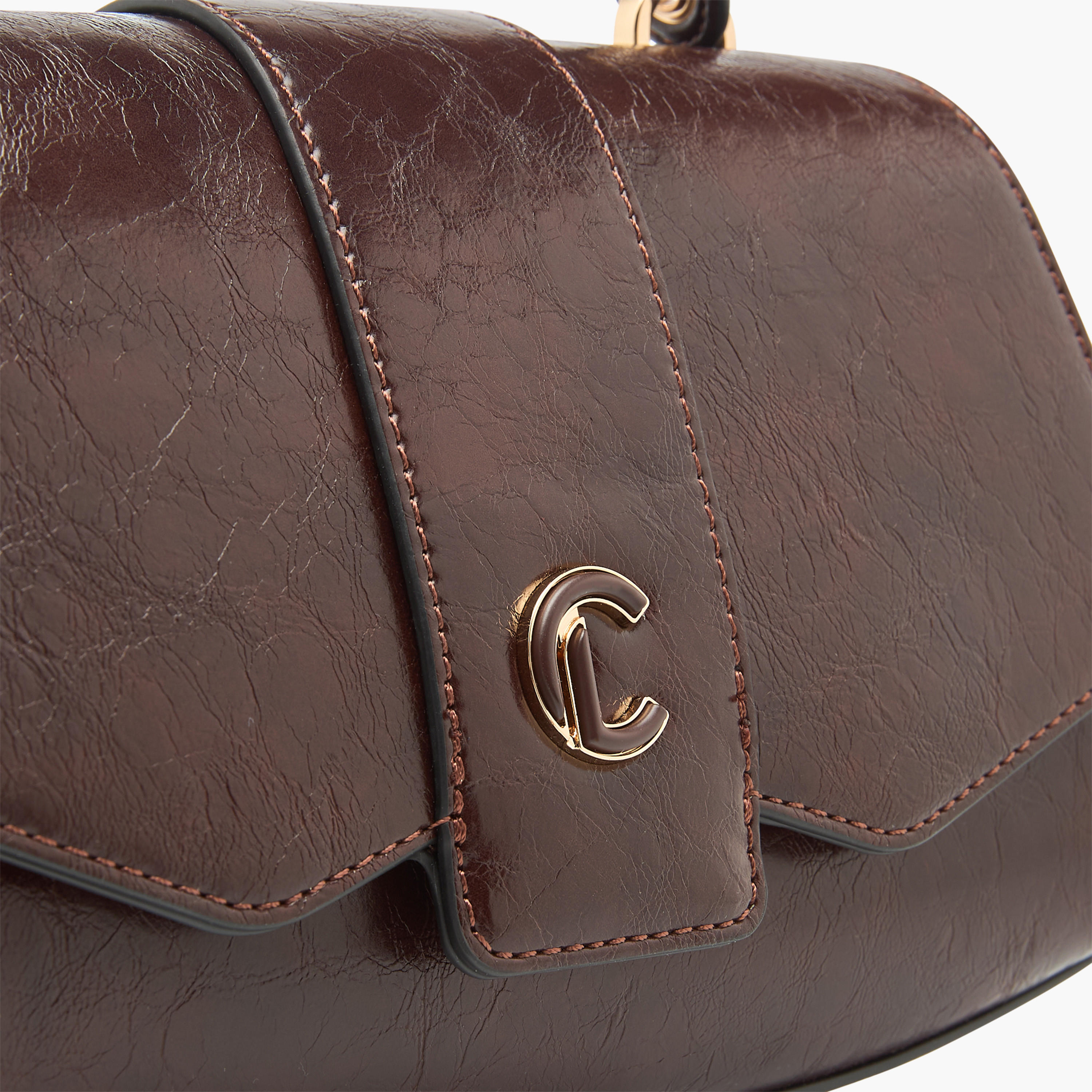 شنطة ساتشيل سادة بزر إغلاق وحزام قابل للفصل من لو كونفورت-women-bagsandwallets-handbags-image-6