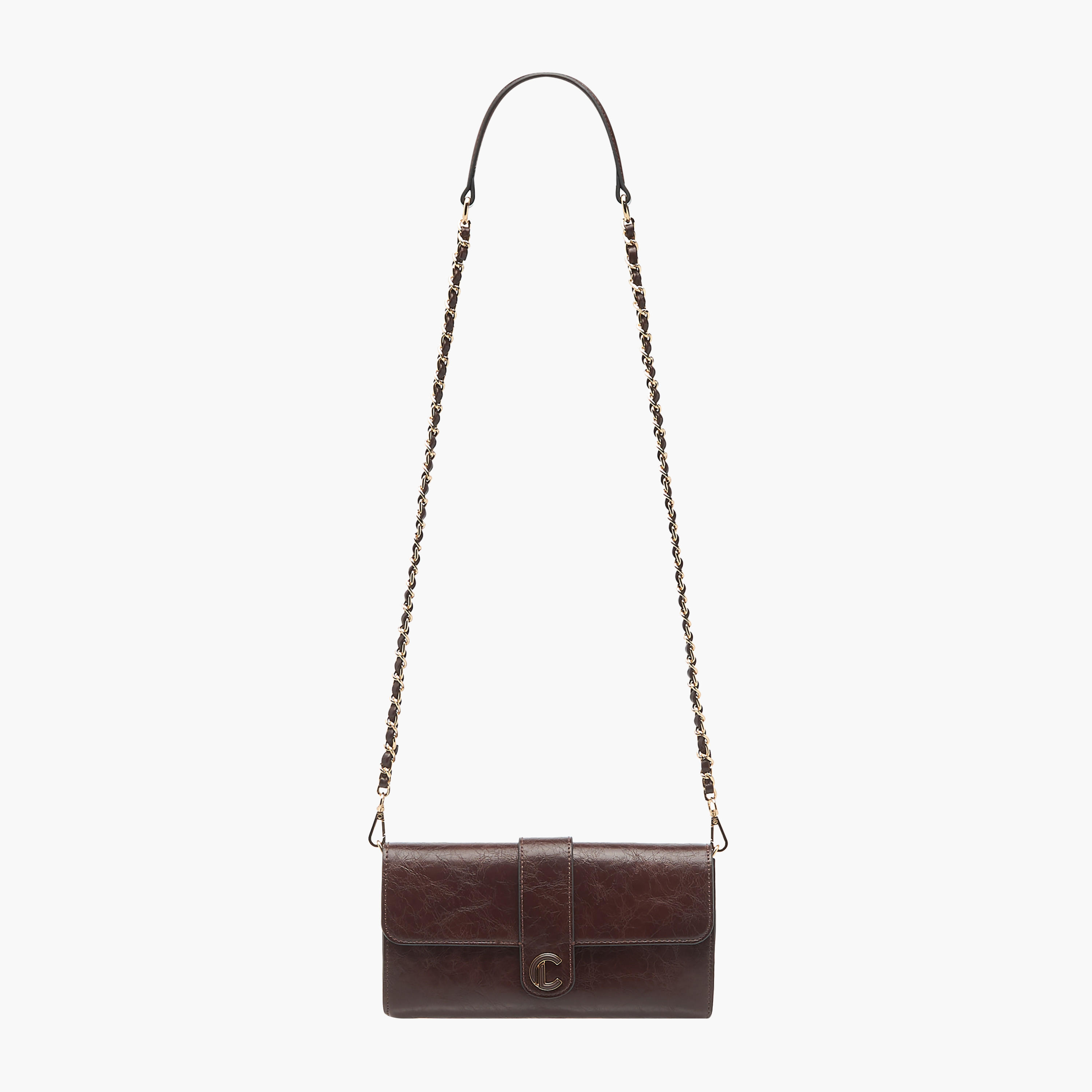 Le Confort Solid Crossbody Bag with Button Closure and Chain Strap-women-bagsandwallets-handbags-image-3