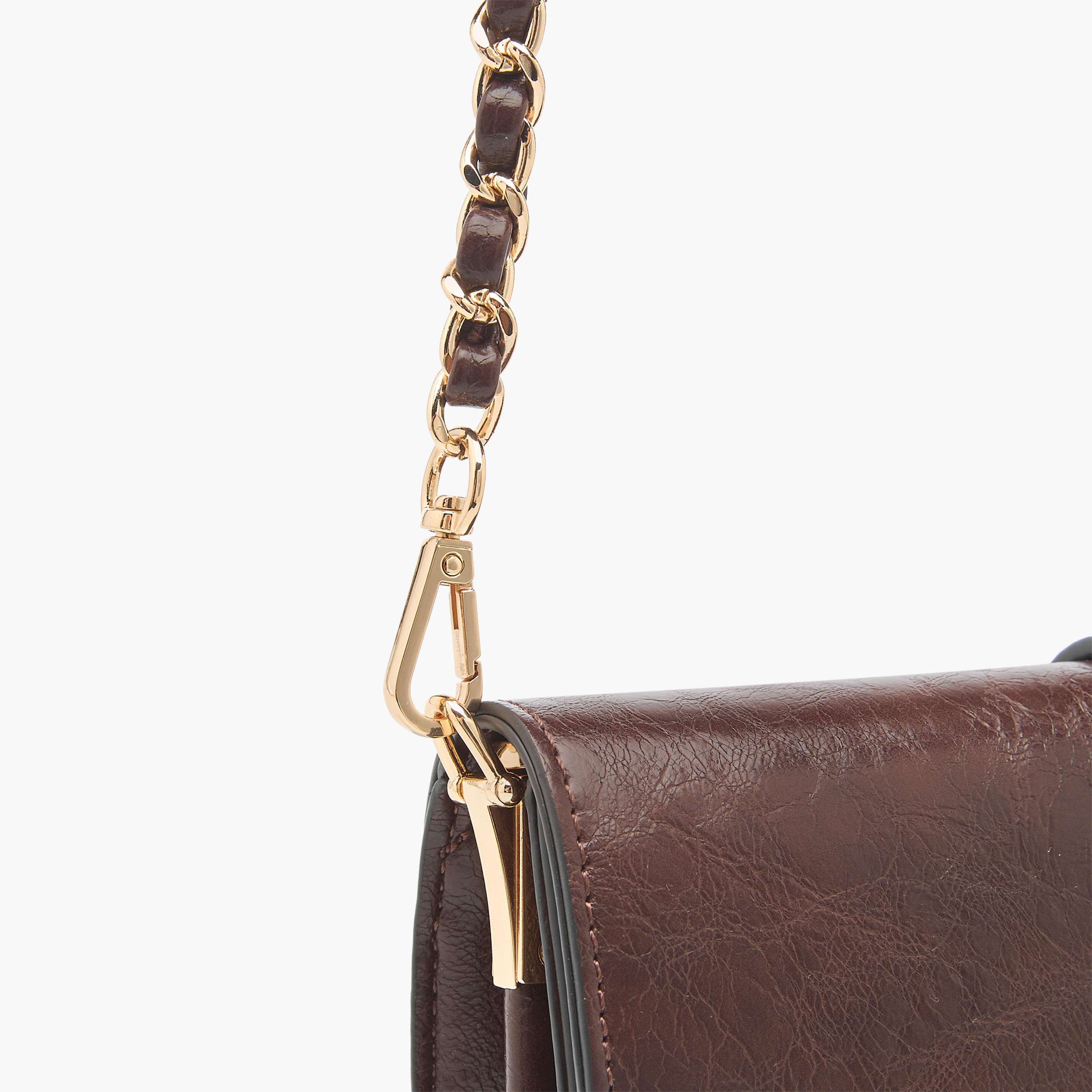 Le Confort Solid Crossbody Bag with Button Closure and Chain Strap-women-bagsandwallets-handbags-image-5