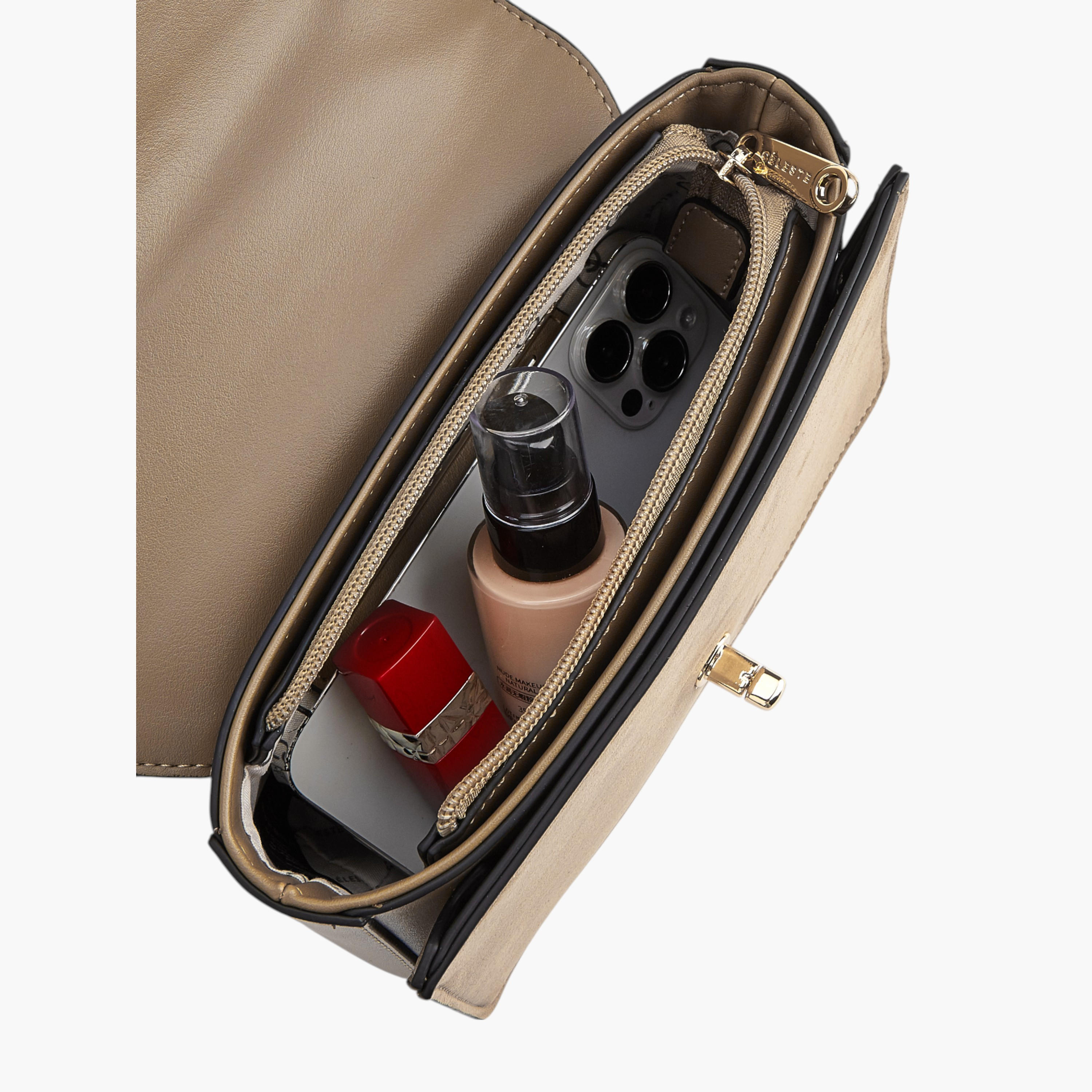 شنطة كروس بودي سادة بحمالة سلسلة وقفل تويست من سيليست-women-bagsandwallets-handbags-image-7