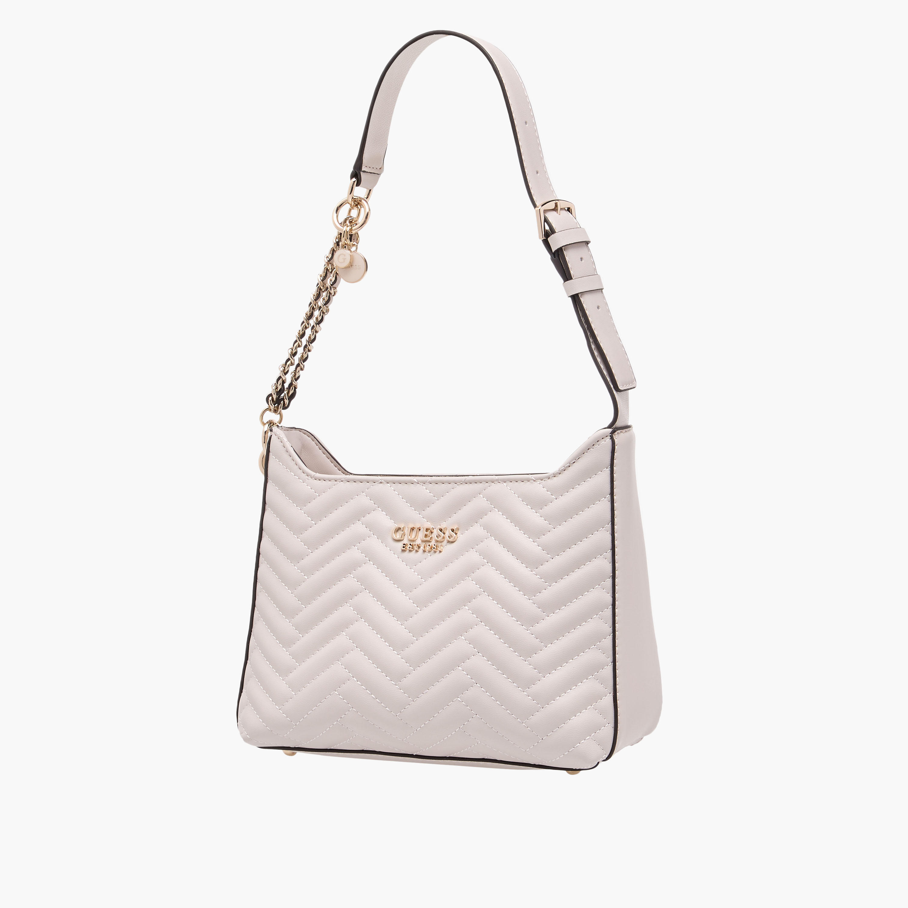 Guess Anning Quilted Shoulder Bag with Adjustable Strap and Zip Closure-women-bagsandwallets-handbags-image-3