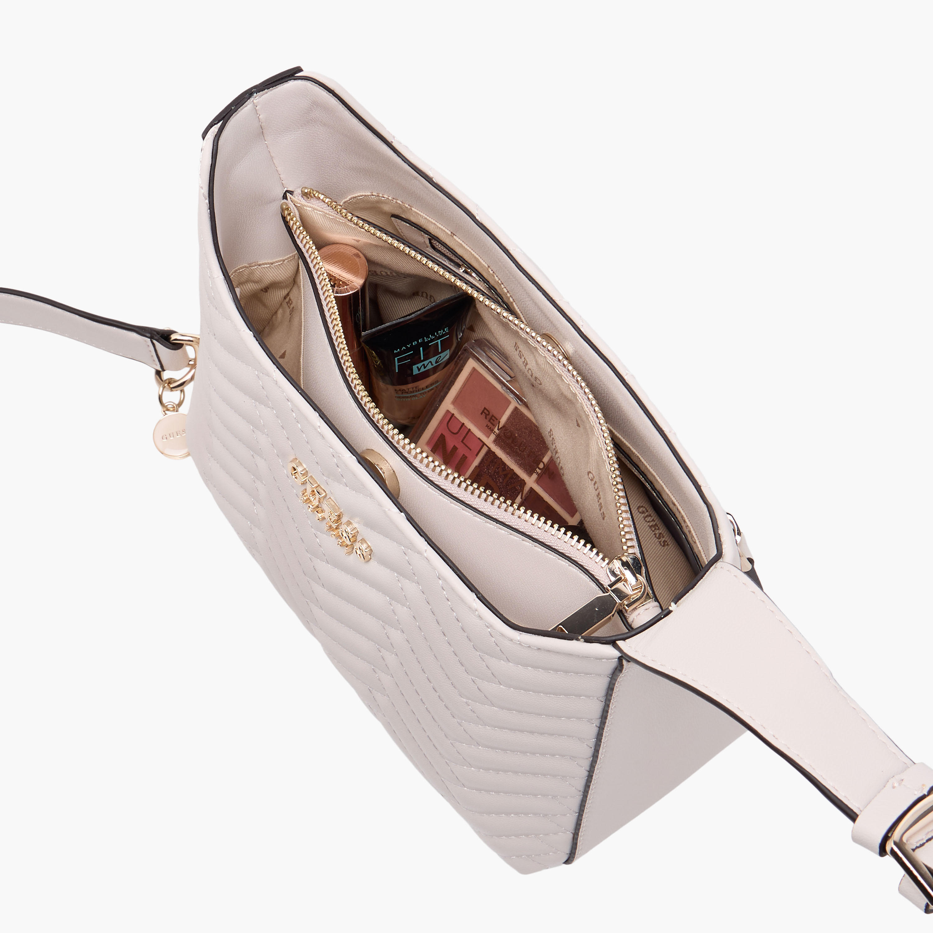 Guess Anning Quilted Shoulder Bag with Adjustable Strap and Zip Closure-women-bagsandwallets-handbags-image-9