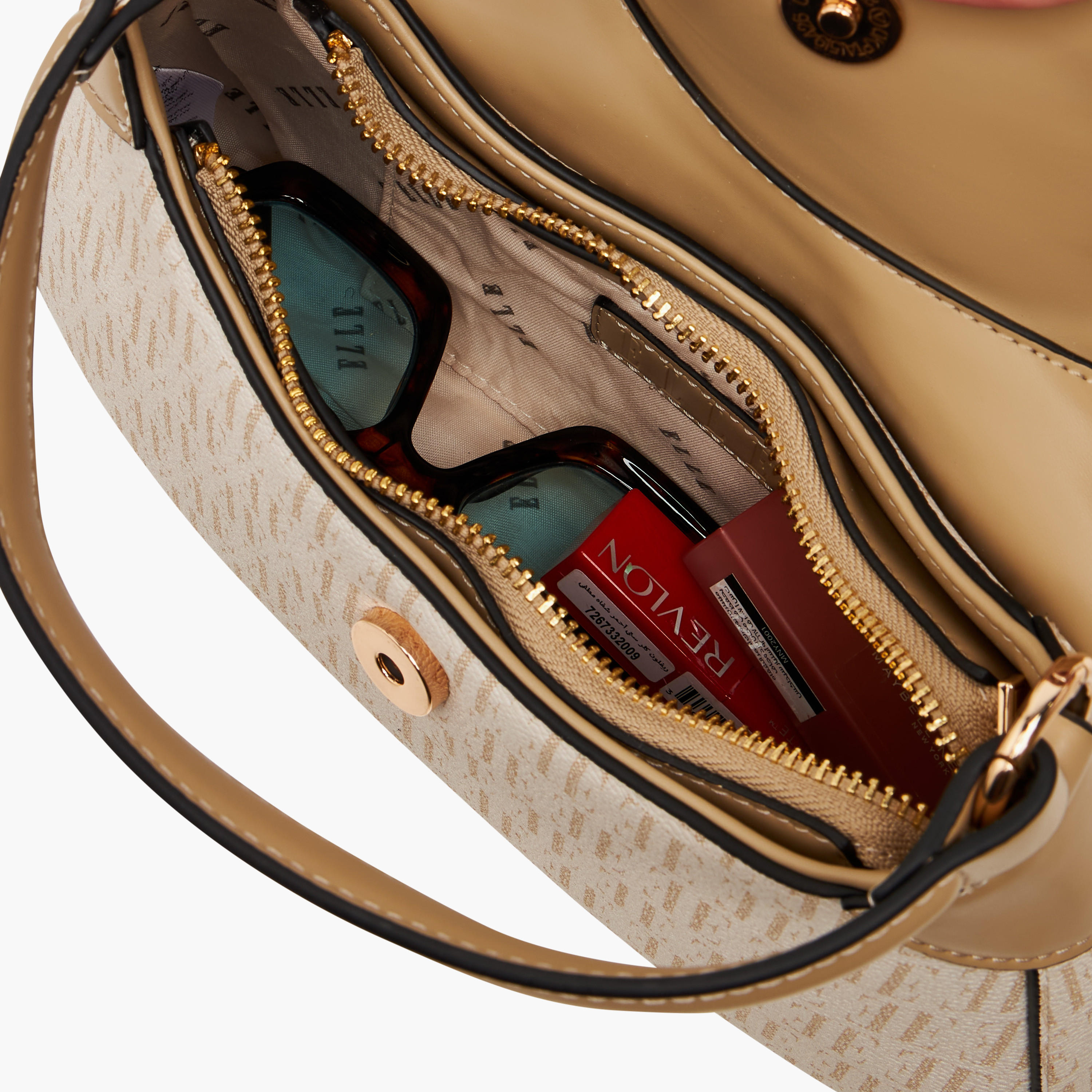 شنطة كروس بودي بحزام قابل للتعديل وزر إغلاق وطبعات مونوجرام من إيل-women-bagsandwallets-handbags-image-9