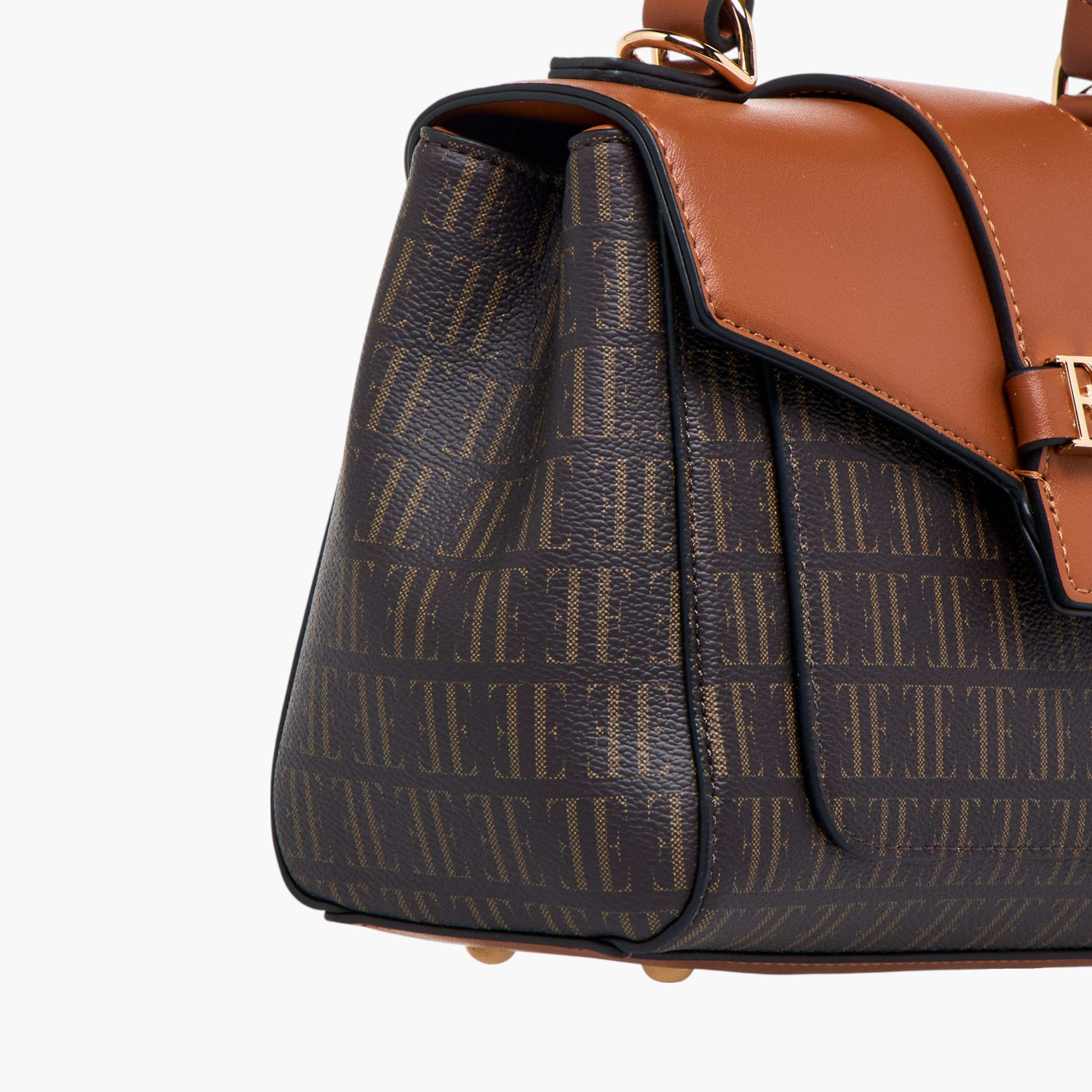 Elle Monogram Print Satchel Bag with Top Handle-women-bagsandwallets-handbags-image-6
