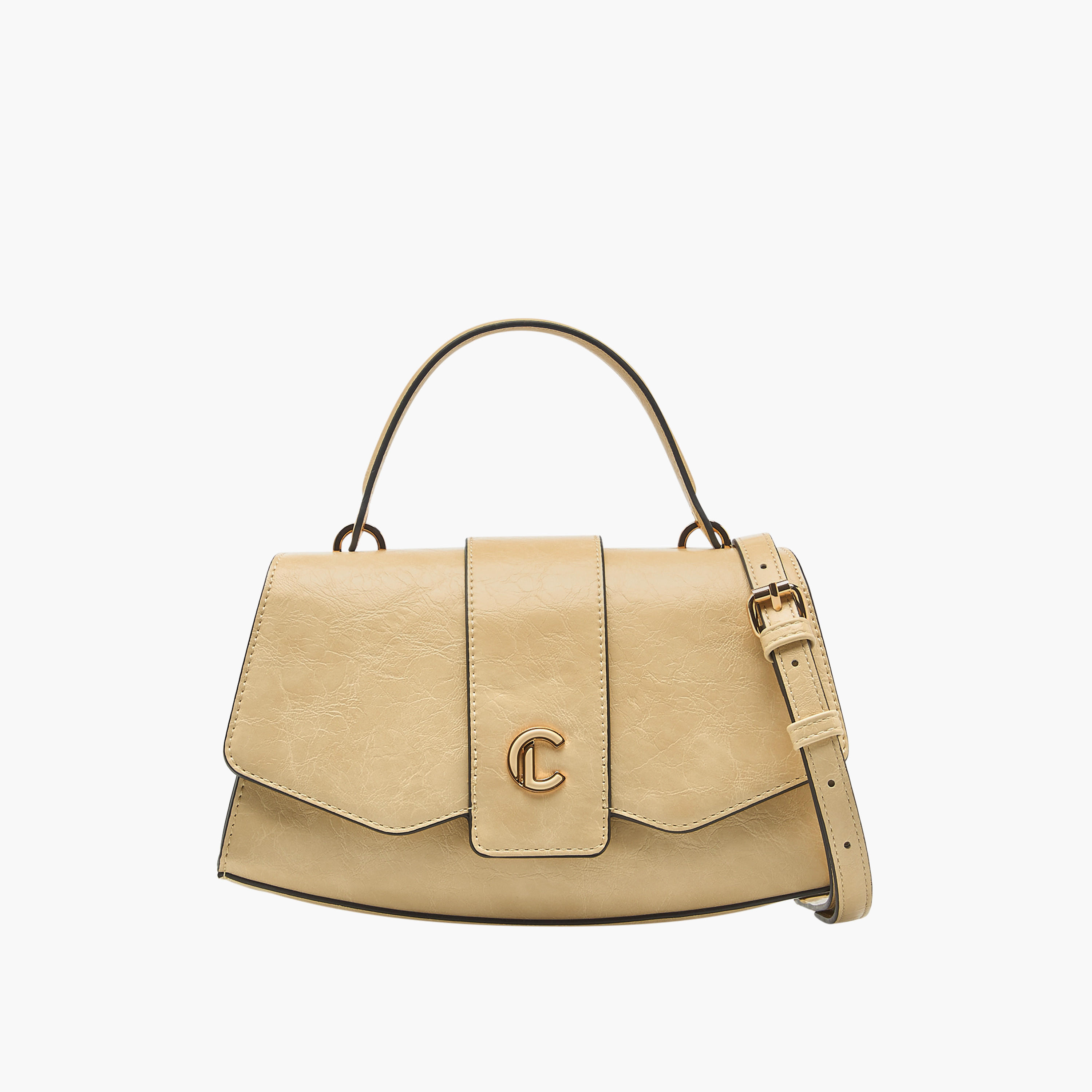 شنطة ساتشيل سادة بزر إغلاق وحزام قابل للفصل من لو كونفورت-women-bagsandwallets-handbags-image-1
