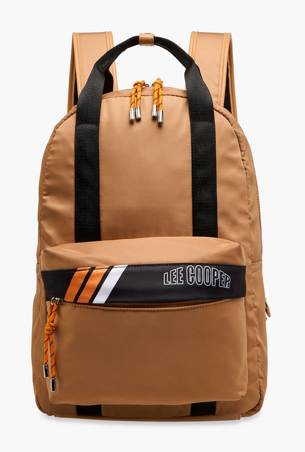 Lee Cooper Colourblock Backpack with Adjustable Shoulder Straps and Zip Closure - 13x30x40 cm-women-bagsandwallets-backpacks-image-1