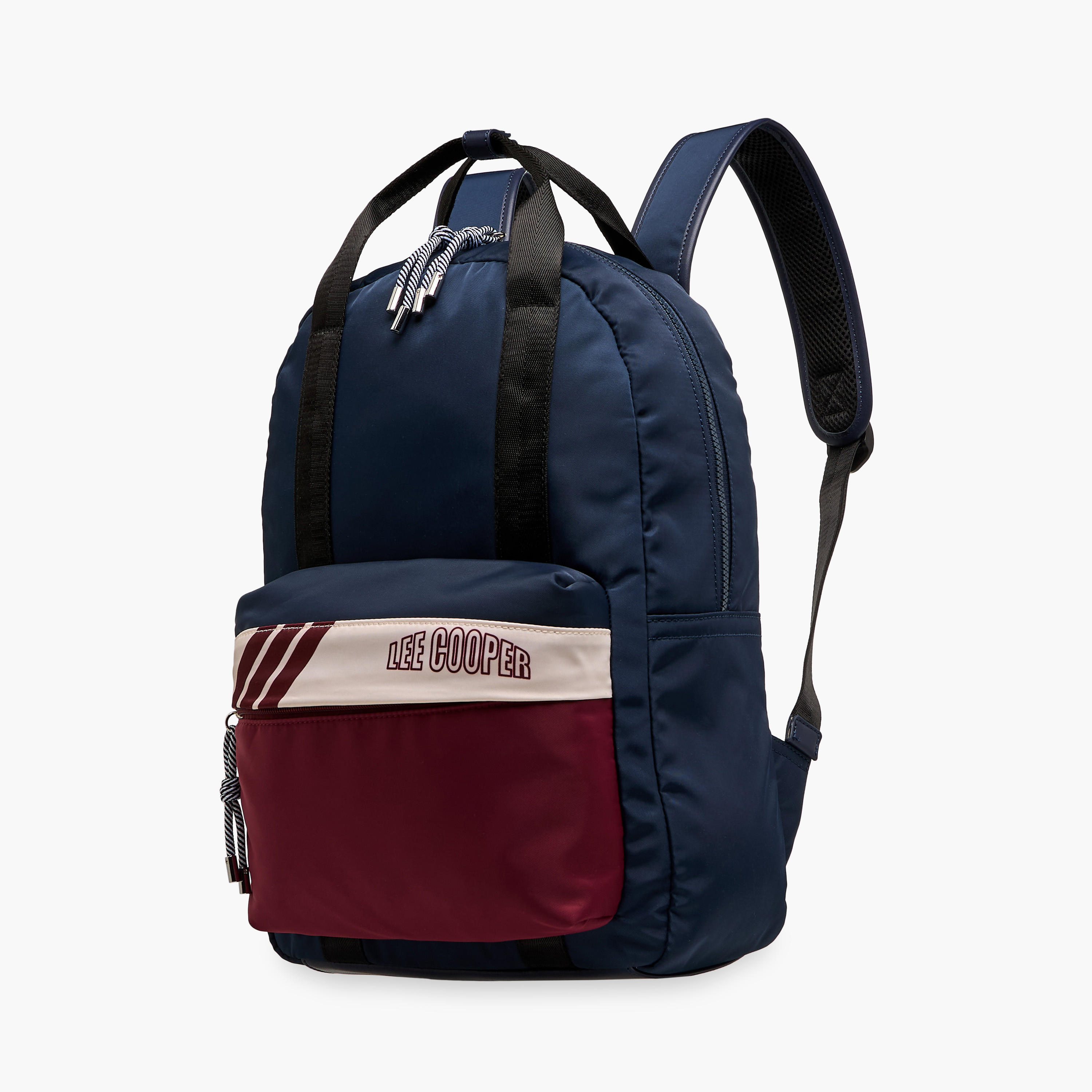 Lee Cooper Colourblock Backpack with Adjustable Shoulder Straps and Zip Closure - 13x30x40 cm-men-bags-image-2