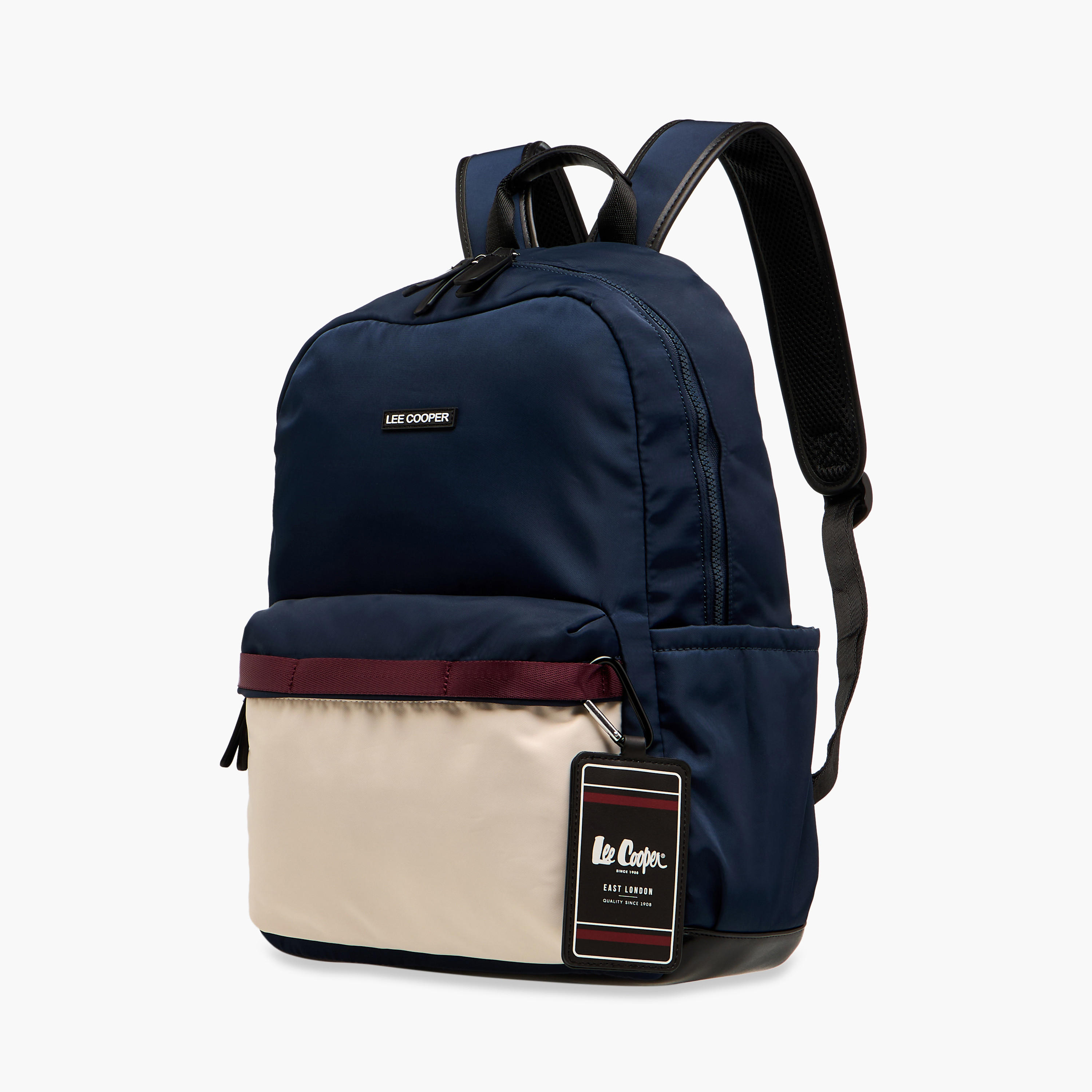Lee Cooper Colourblock Backpack with Adjustable Shoulder Straps and Zip Closure - 13x30x41 cm-men-bags-image-2