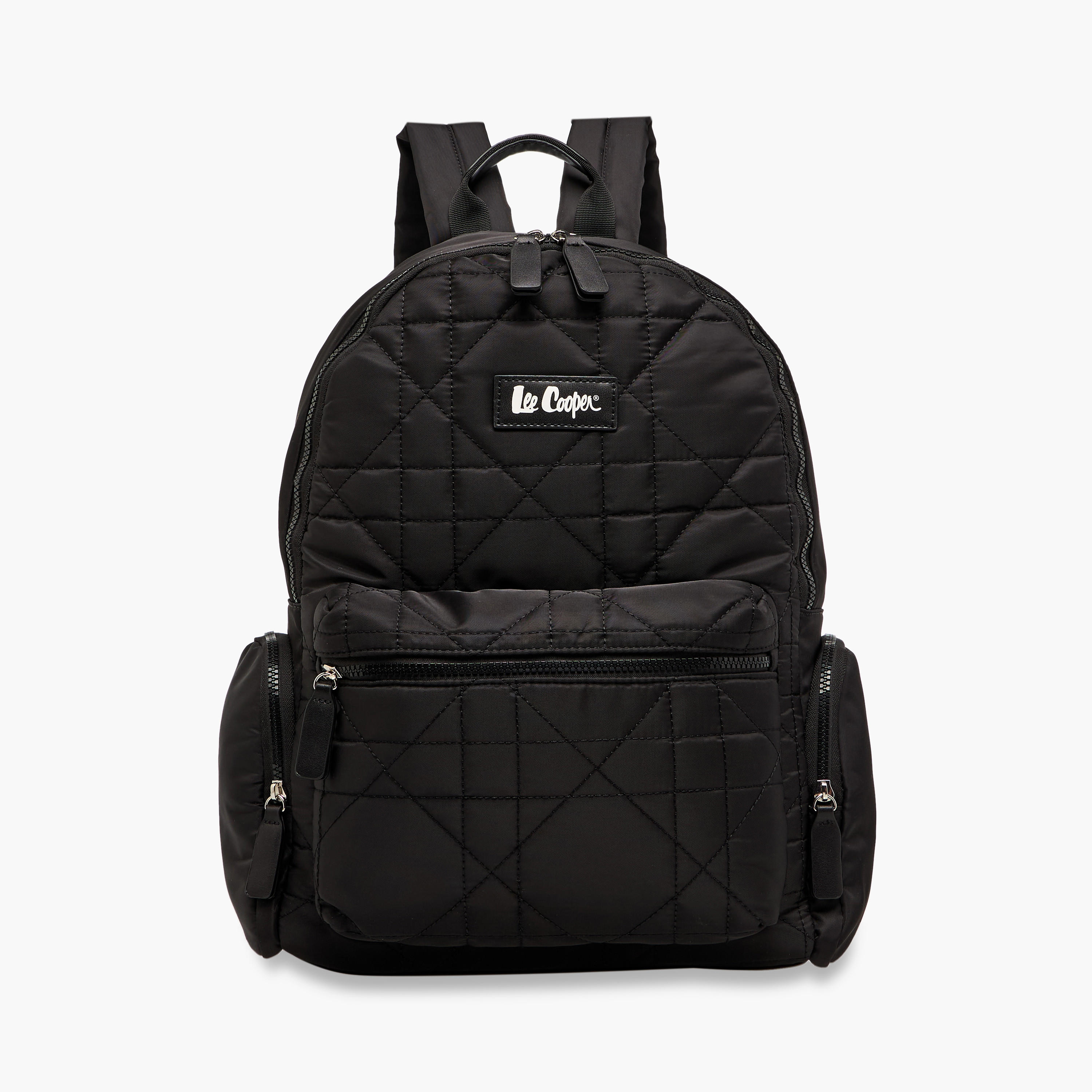 Lee Cooper Quilted Backpack with Adjustable Shoulder Straps and Zip Closure - 16x32x41 cm-men-bags-image-1