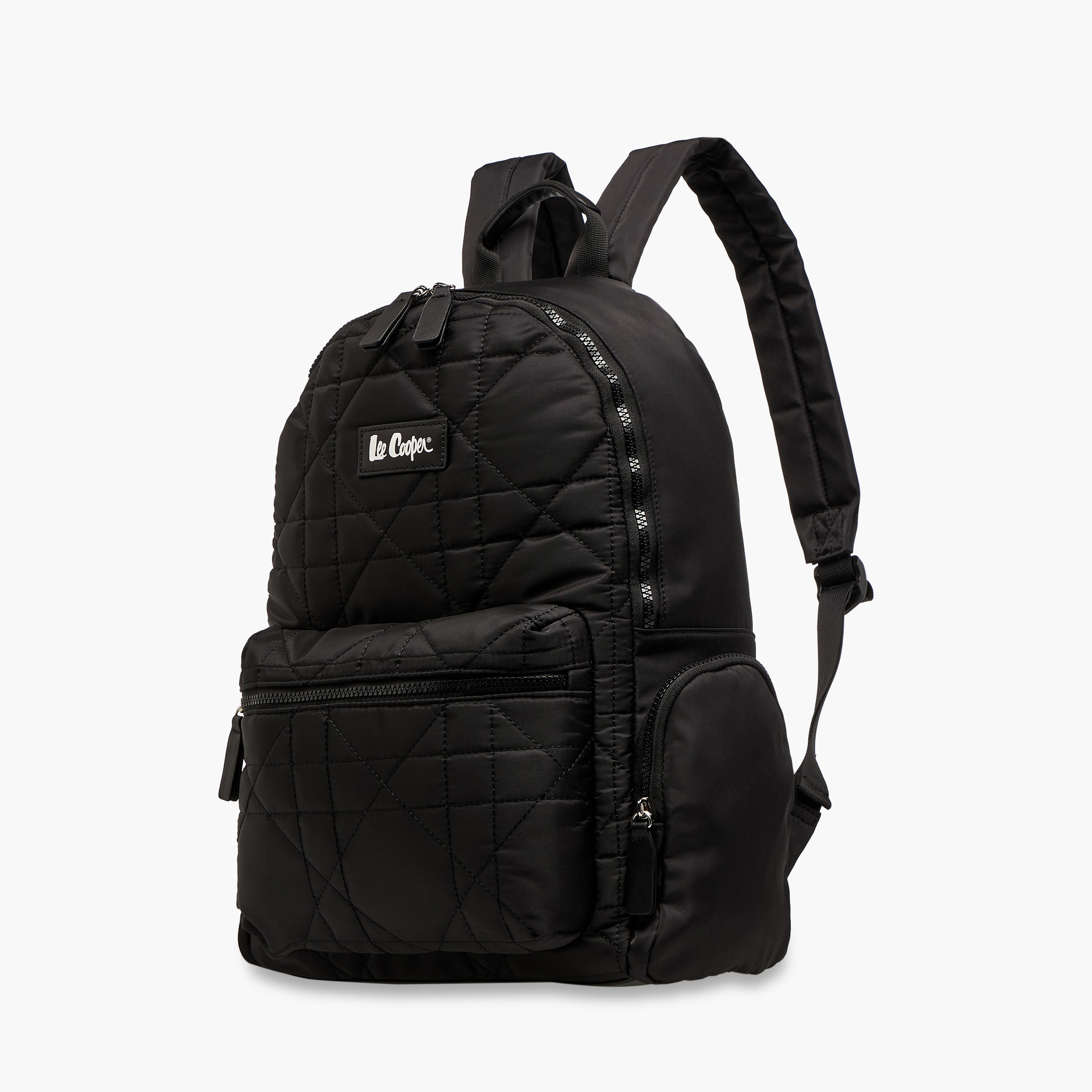 Lee Cooper Quilted Backpack with Adjustable Shoulder Straps and Zip Closure - 16x32x41 cm-men-bags-image-2