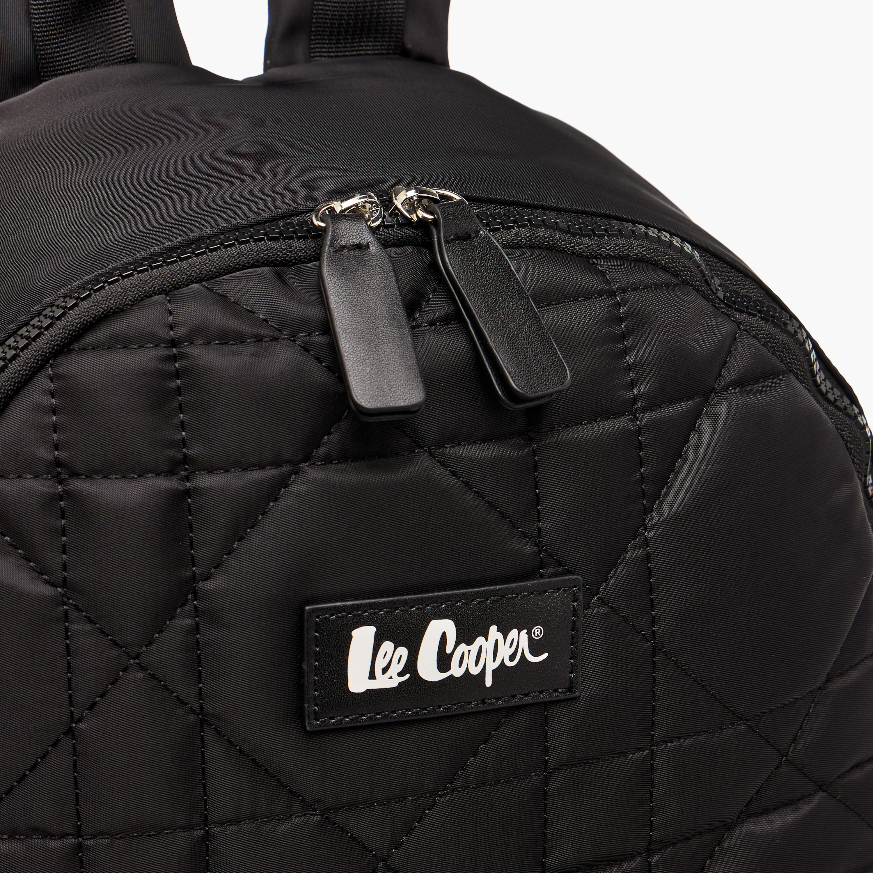 Lee Cooper Quilted Backpack with Adjustable Shoulder Straps and Zip Closure - 16x32x41 cm-men-bags-image-4
