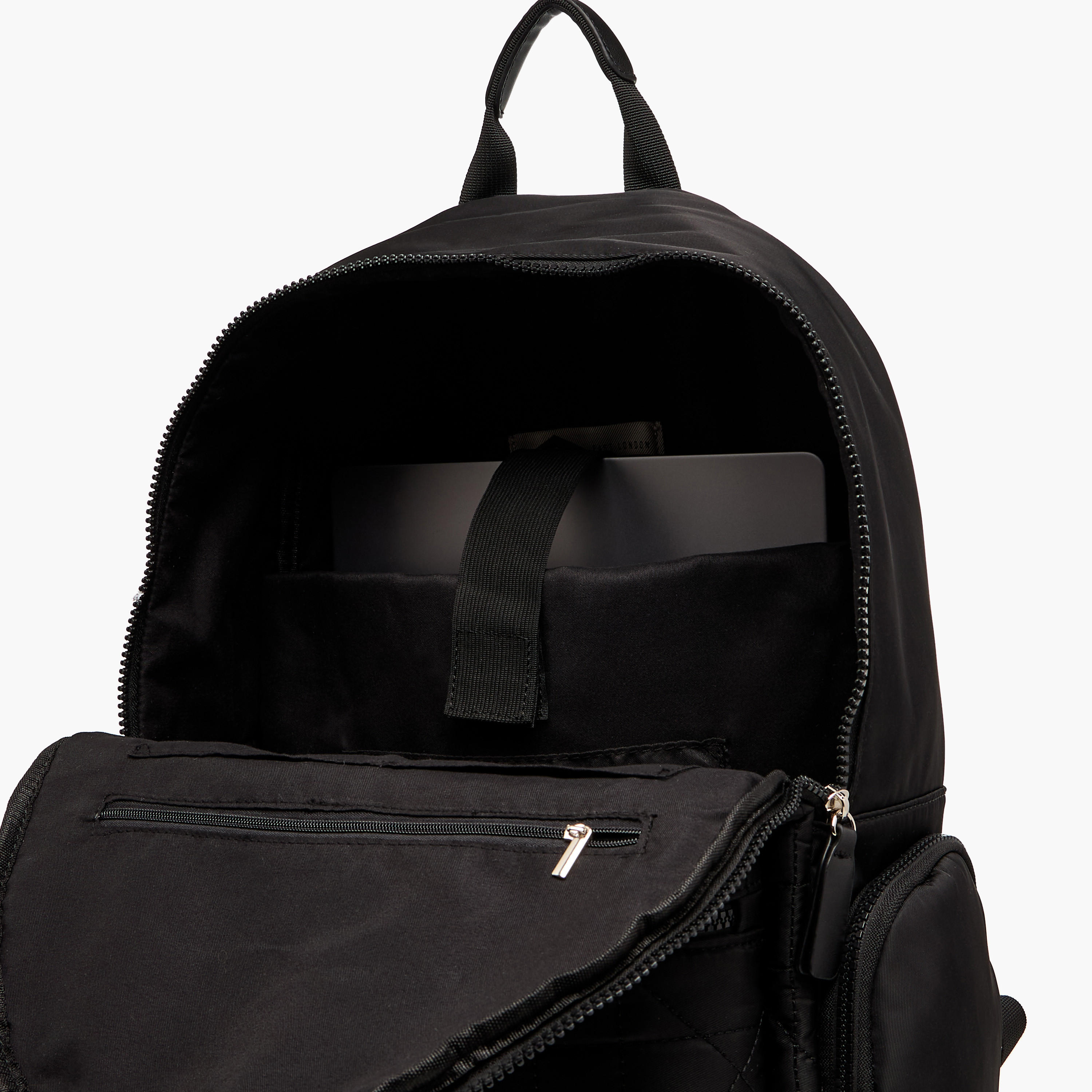 Lee Cooper Quilted Backpack with Adjustable Shoulder Straps and Zip Closure - 16x32x41 cm-men-bags-image-7