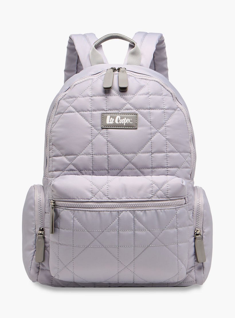 Lee Cooper Quilted Backpack with Adjustable Shoulder Straps and Zip Closure - 16x32x41 cm-men-bags-image-1