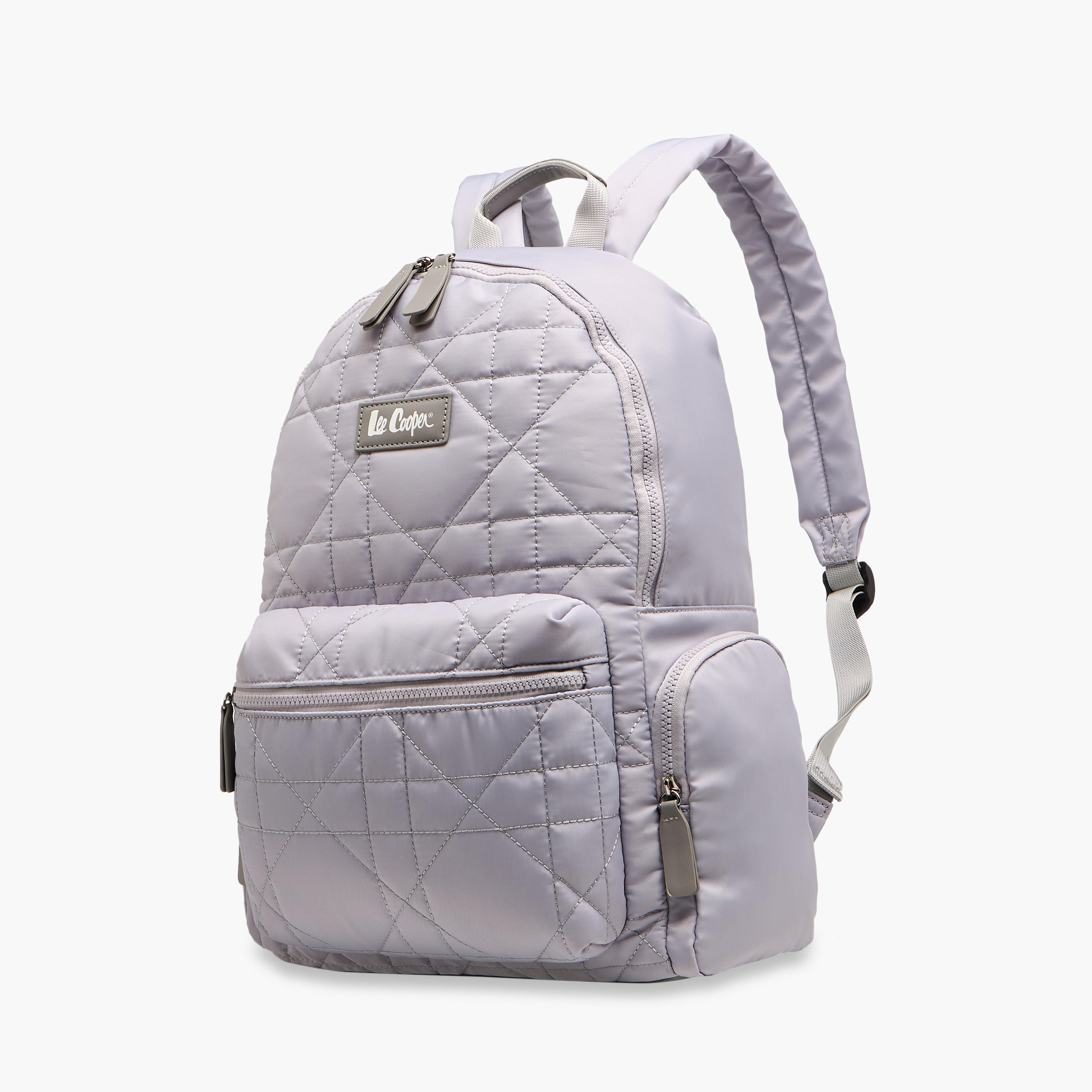 Lee Cooper Quilted Backpack with Adjustable Shoulder Straps and Zip Closure - 16x32x41 cm-men-bags-image-2