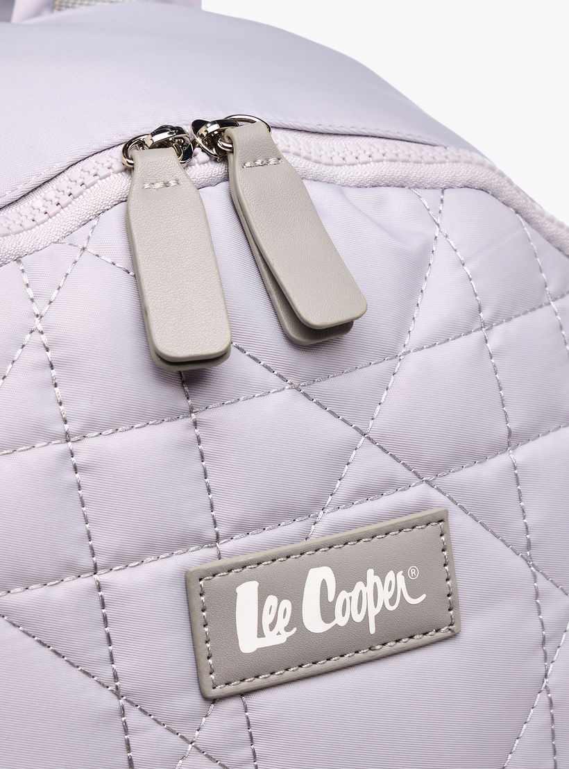 Lee Cooper Quilted Backpack with Adjustable Shoulder Straps and Zip Closure - 16x32x41 cm-men-bags-image-4