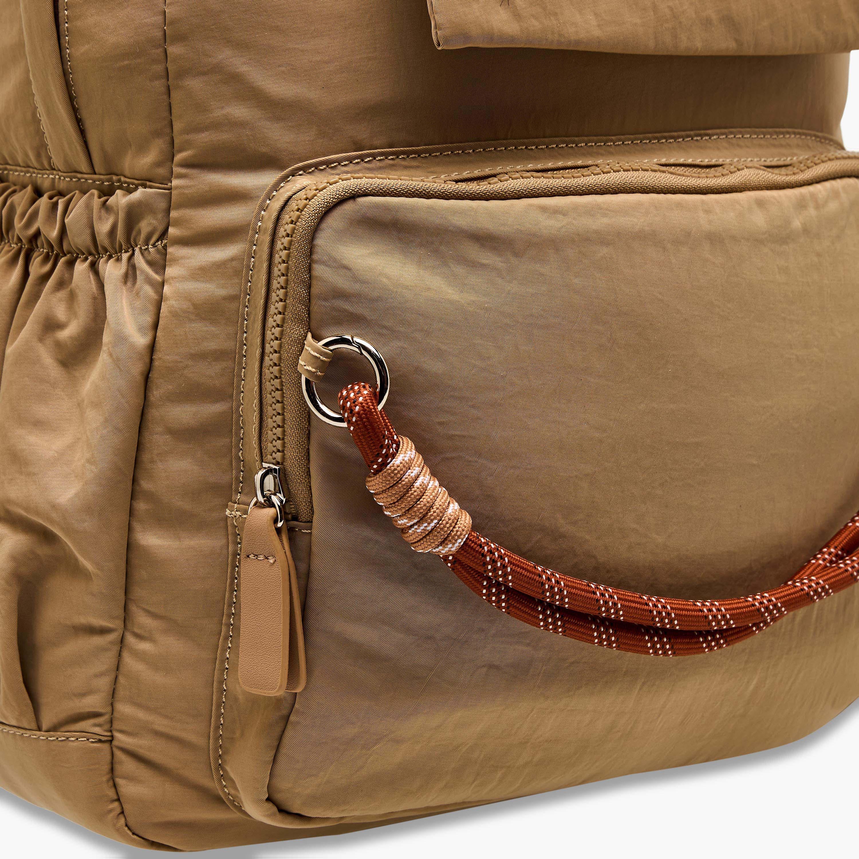 Lee Cooper Rope Accent Backpack with Adjustable Shoulder Straps and Zip Closure - 13x30x40 cm-men-bags-image-5