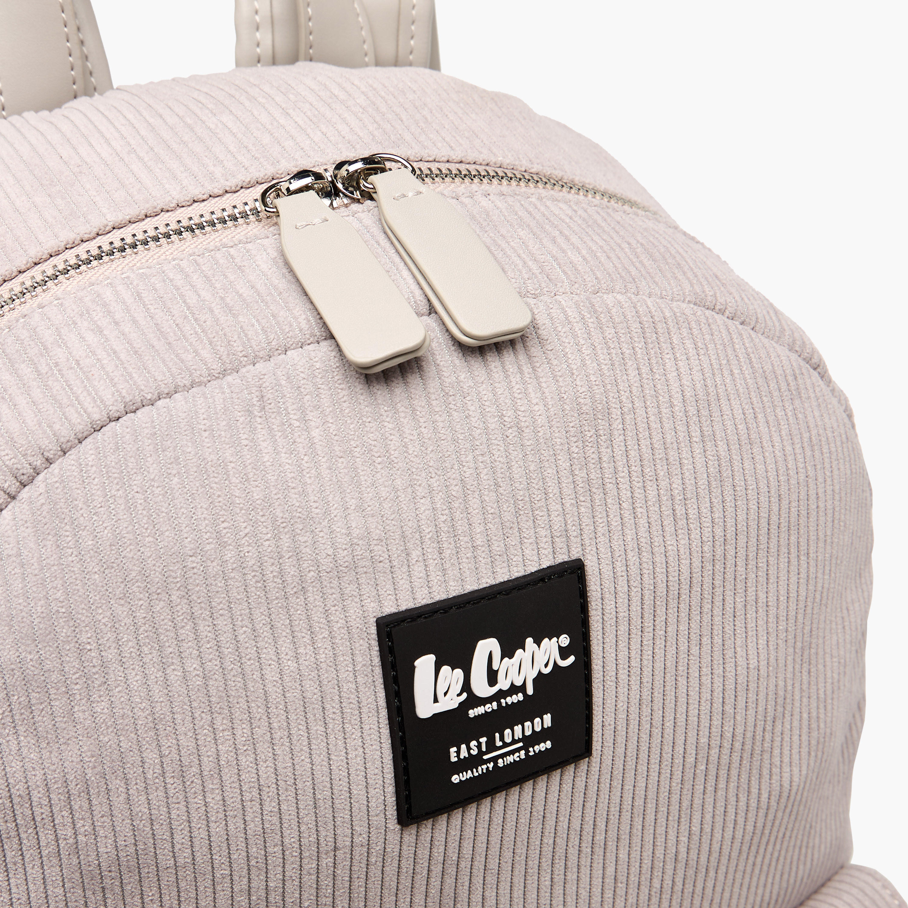 Lee Cooper Corduroy Backpack with Adjustable Shoulder Straps and Zip Closure - 15x33x40 cm-men-bags-image-4
