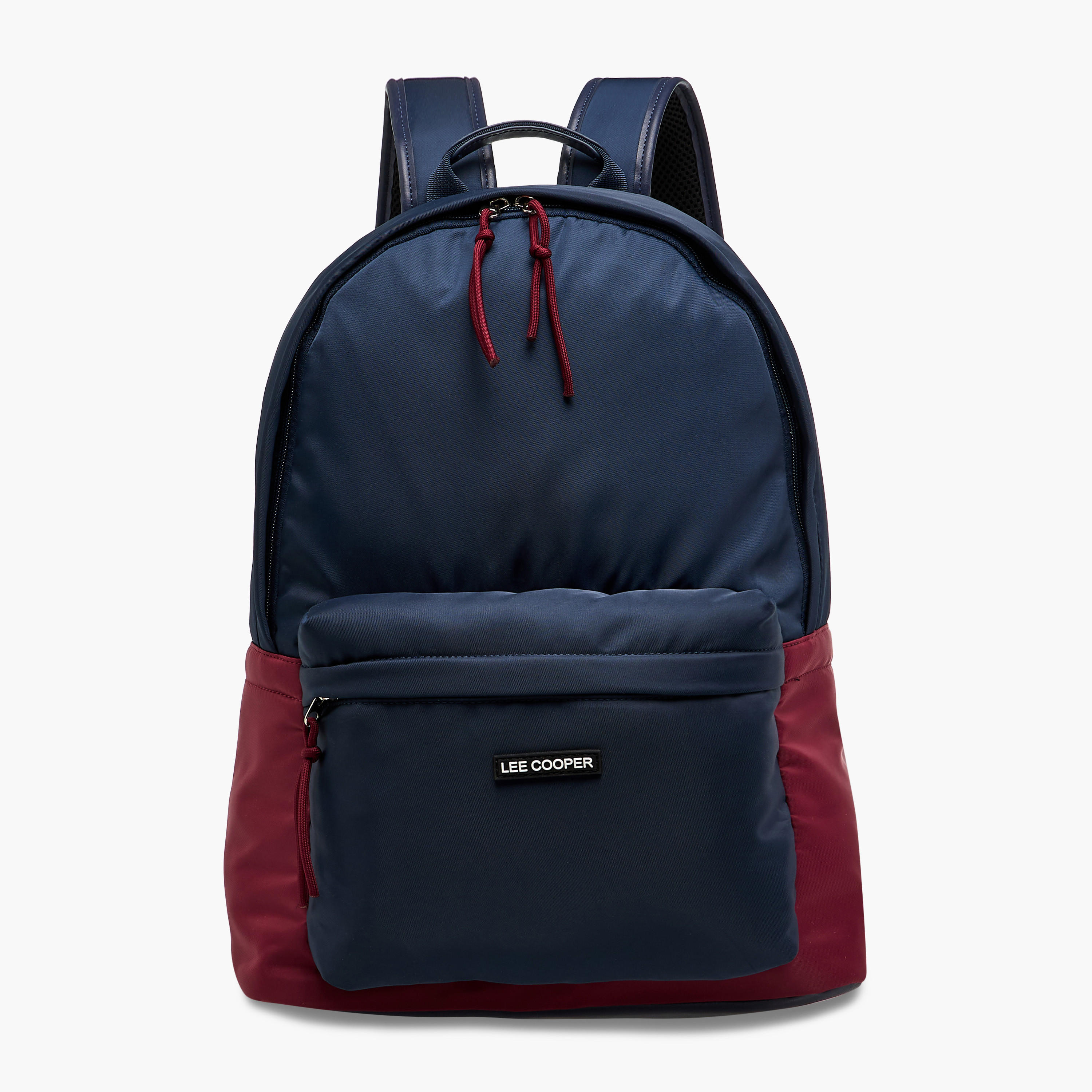 Lee Cooper Colourblock Backpack with Adjustable Shoulder Straps and Zip Closure - 15x30x40 cm-men-bags-image-1