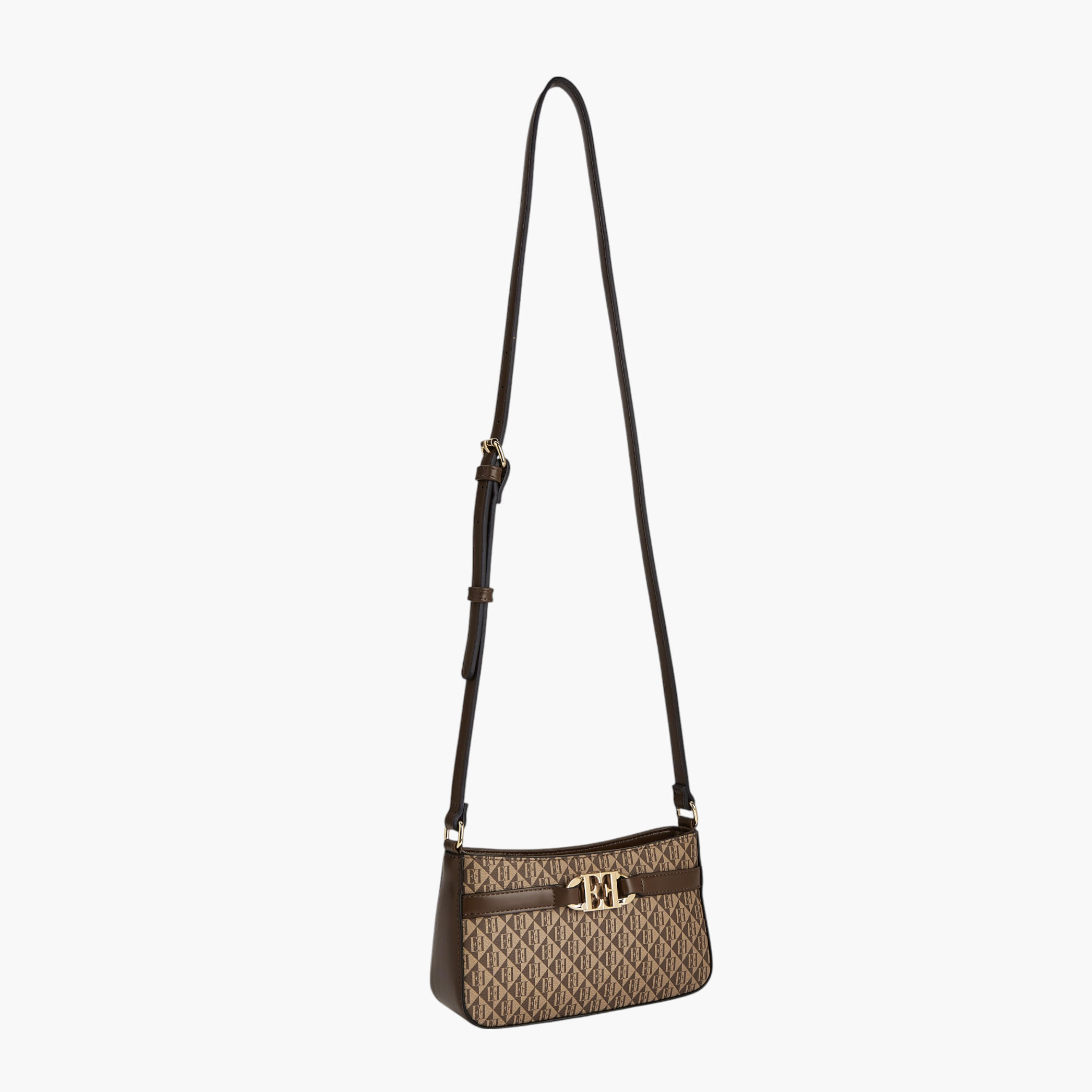 Elle Monogram Print Crossbody Bag with Adjustable Strap and Zip Closure-women-bagsandwallets-handbags-image-6