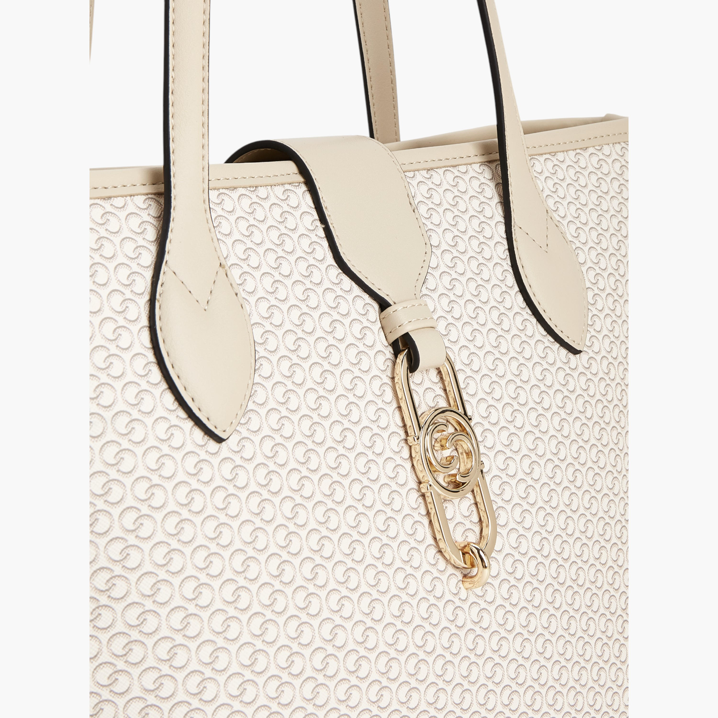 شنطة توت بطبعات مونوجرام وبمقبض مزدوج وسحاب إغلاق من سيليست-women-bagsandwallets-handbags-image-4