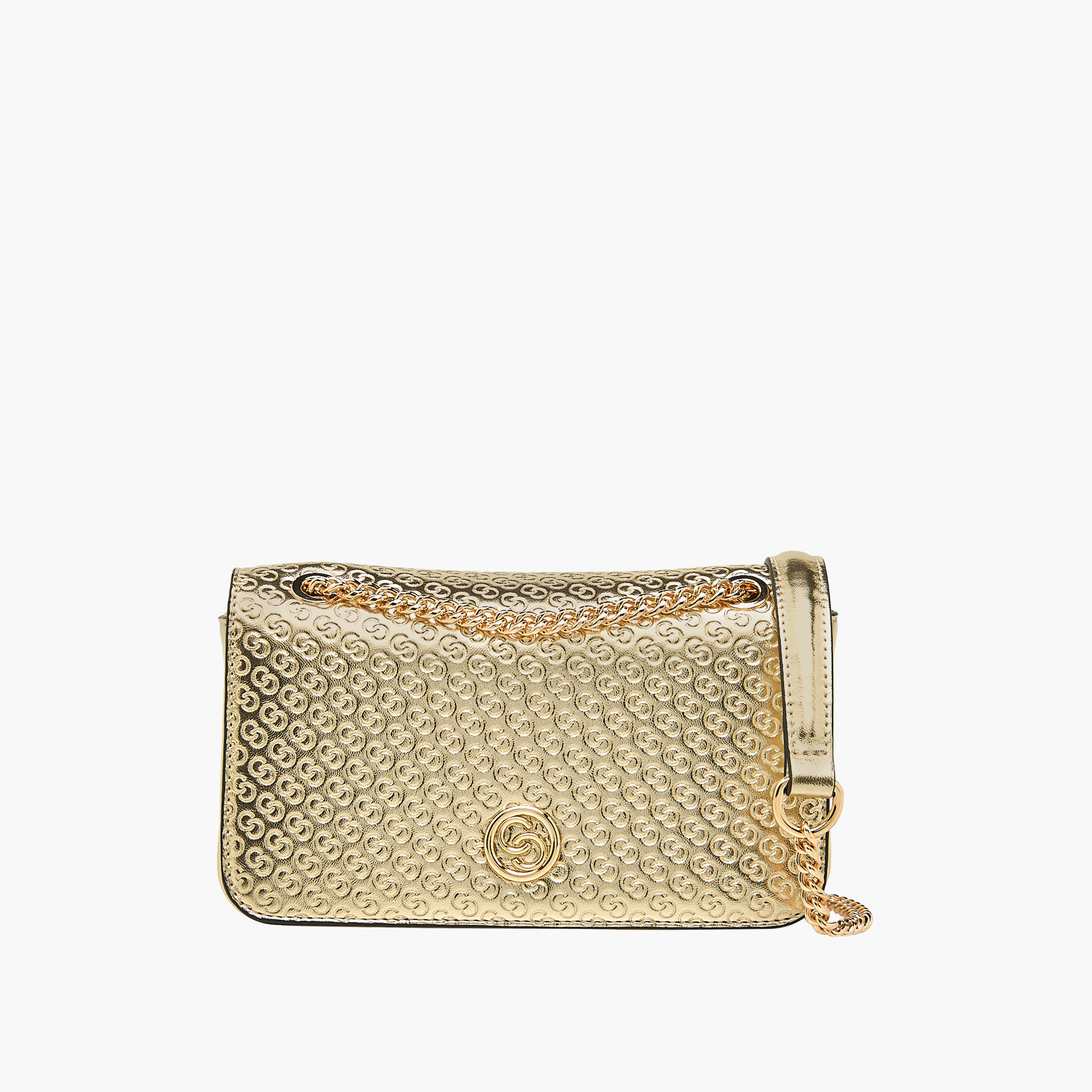 Celeste Monogram Embossed Crossbody Bag with Chain Strap-women-bagsandwallets-handbags-image-1