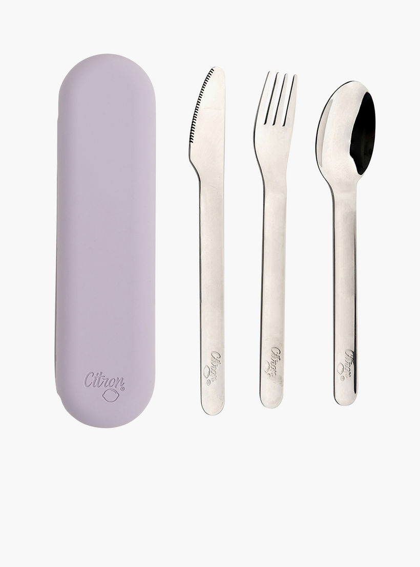 Citron 3-Piece Stainless Steel Cutlery Set-school-lunchessentials-lunchboxes-image-1