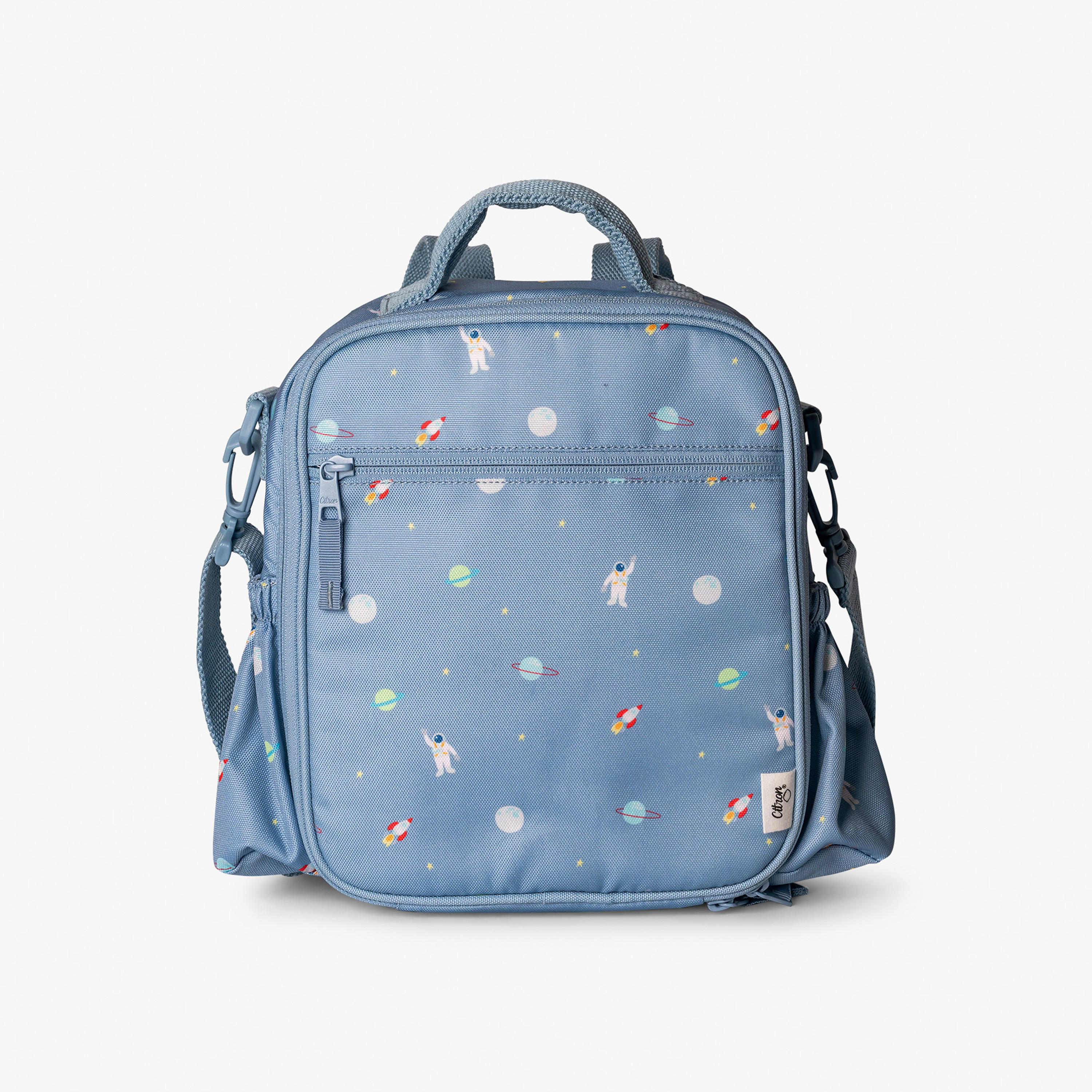 Citron Space Print Insulated Lunch Bag with Zip Closure-school-lunchessentials-lunchbags-image-1