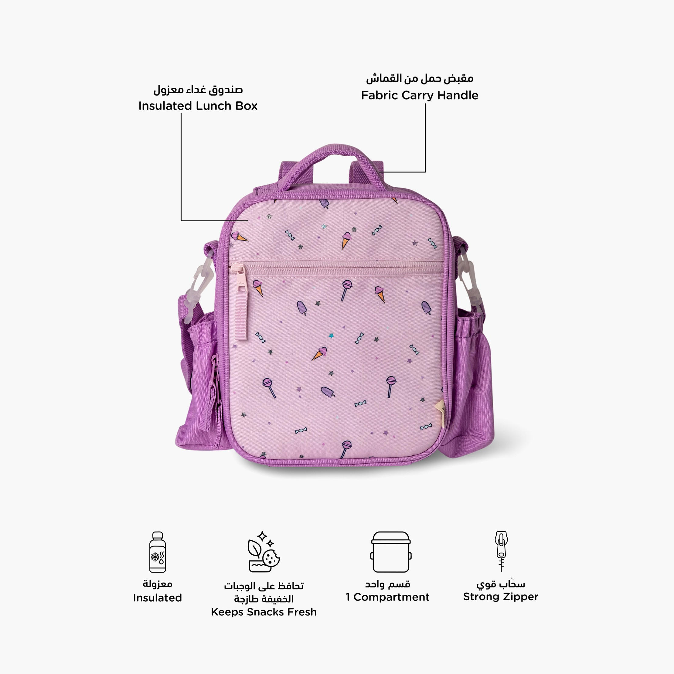 شنطة غداء معزولة بطبعات وحمالات قابلة للتعديل وسحاب إغلاق من سيترون-school-lunchessentials-lunchbags-image-2