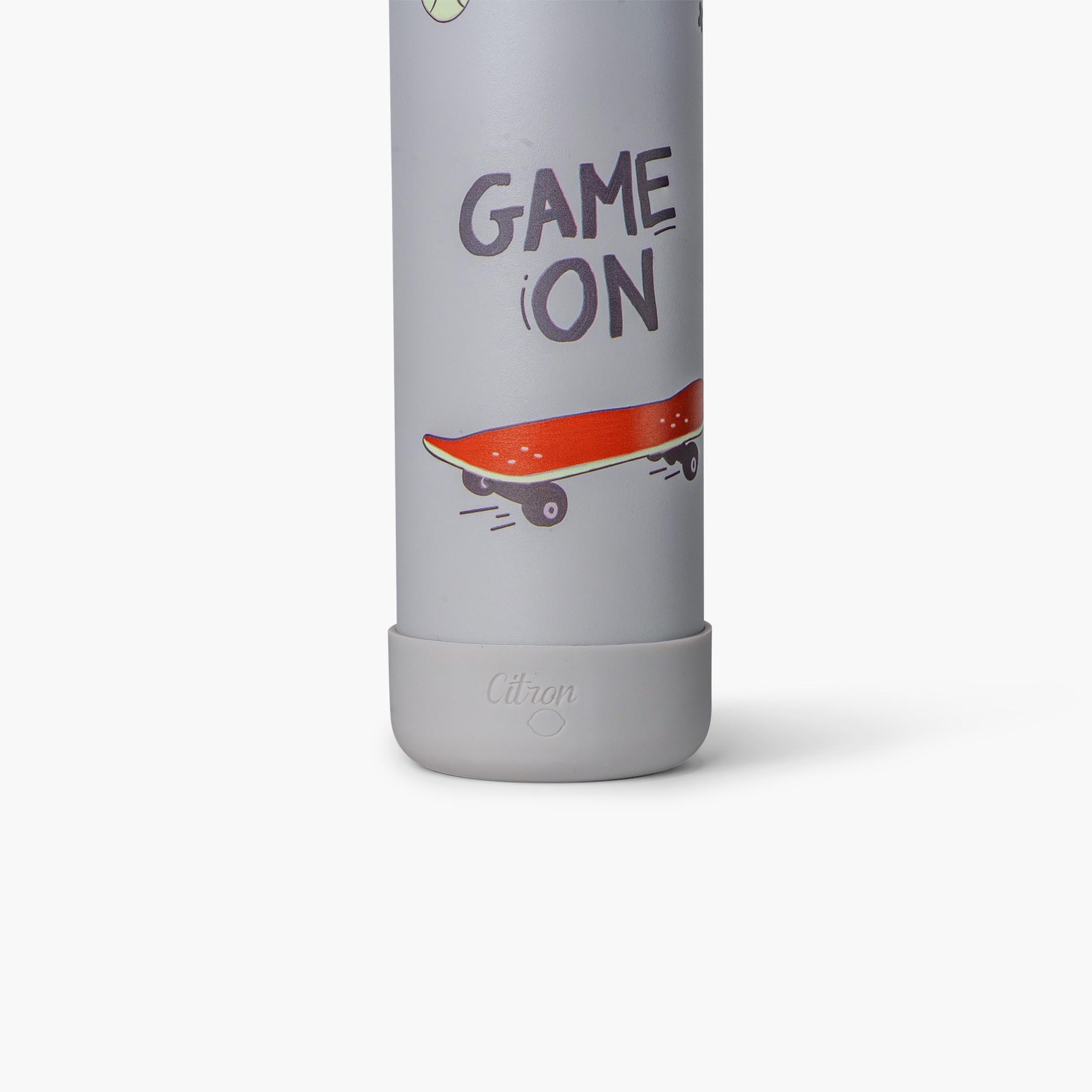 Citron Skateboard Print Double Wall Insulated Water Bottle - 350 ml-school-waterbottles-image-5