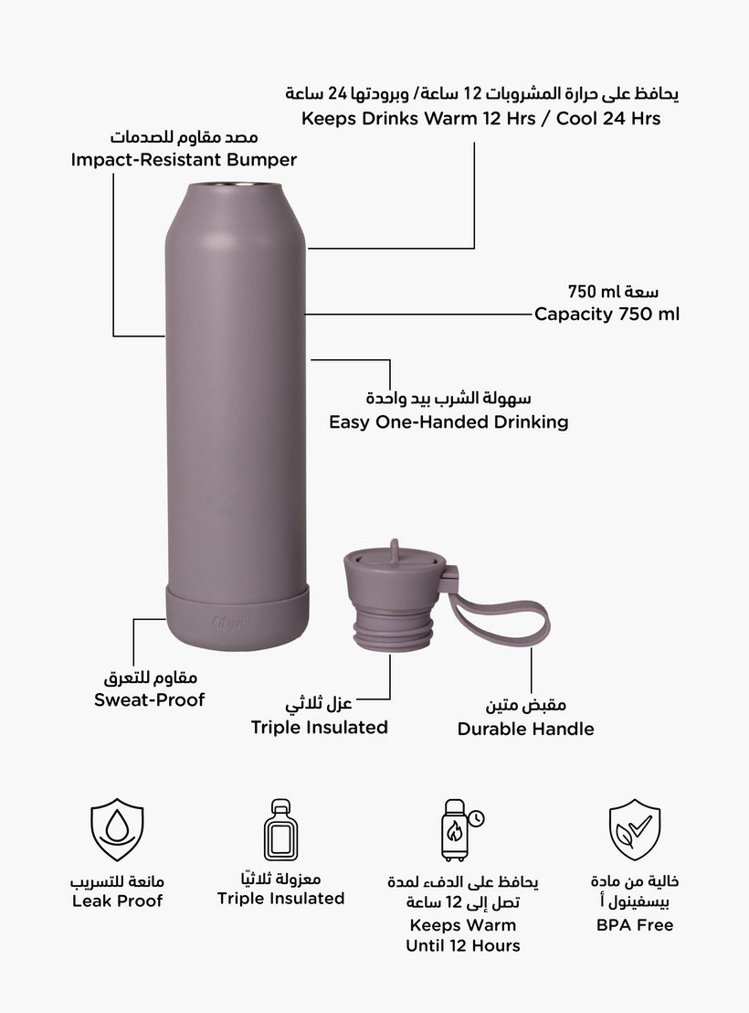 قارورة مياه عازلة سادة بجدار مزدوج من سيترون - 750 مل-school-waterbottles-image-2