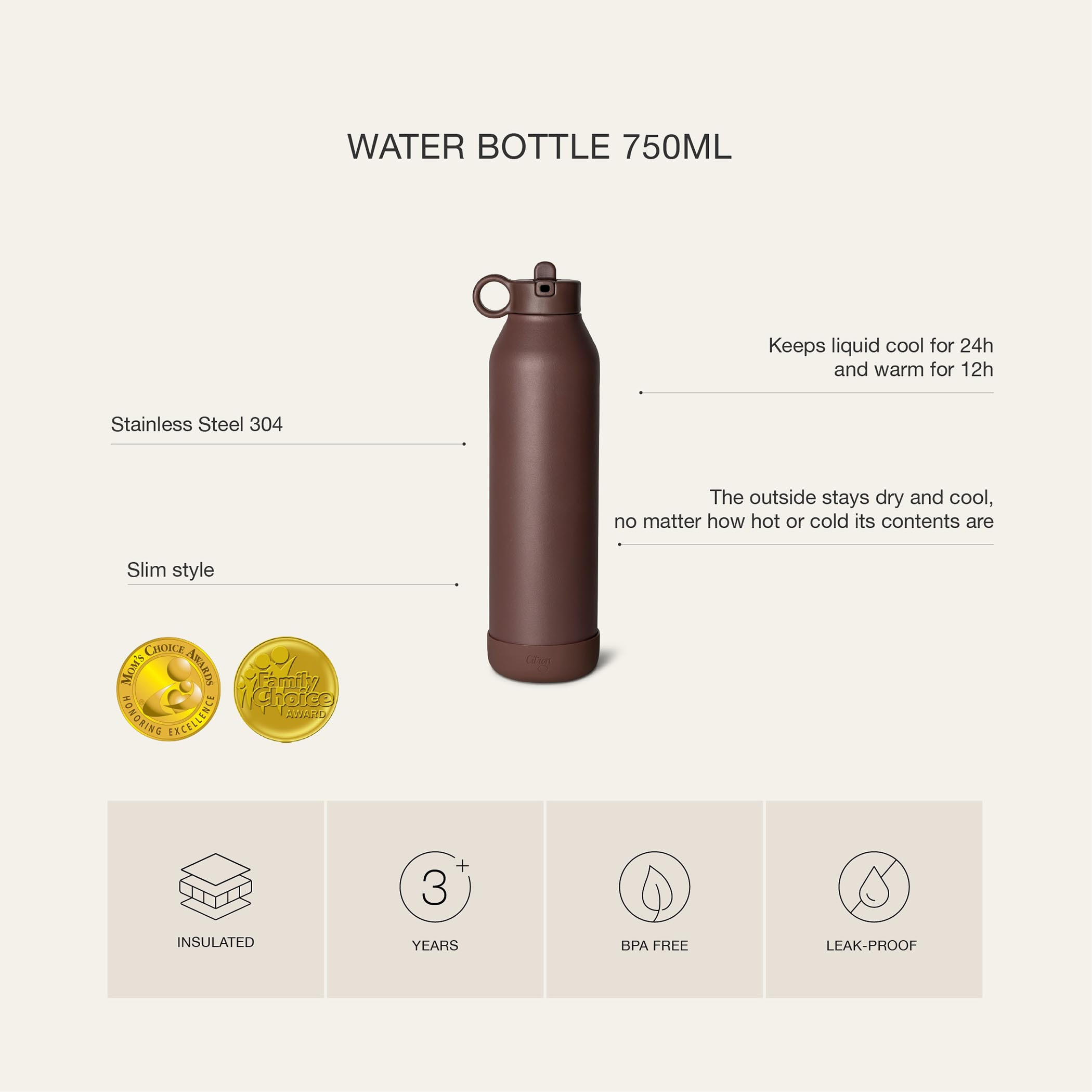 قارورة مياه معزولة بطبعات يونيكورن من سيترون - 750 مل-school-waterbottles-image-6
