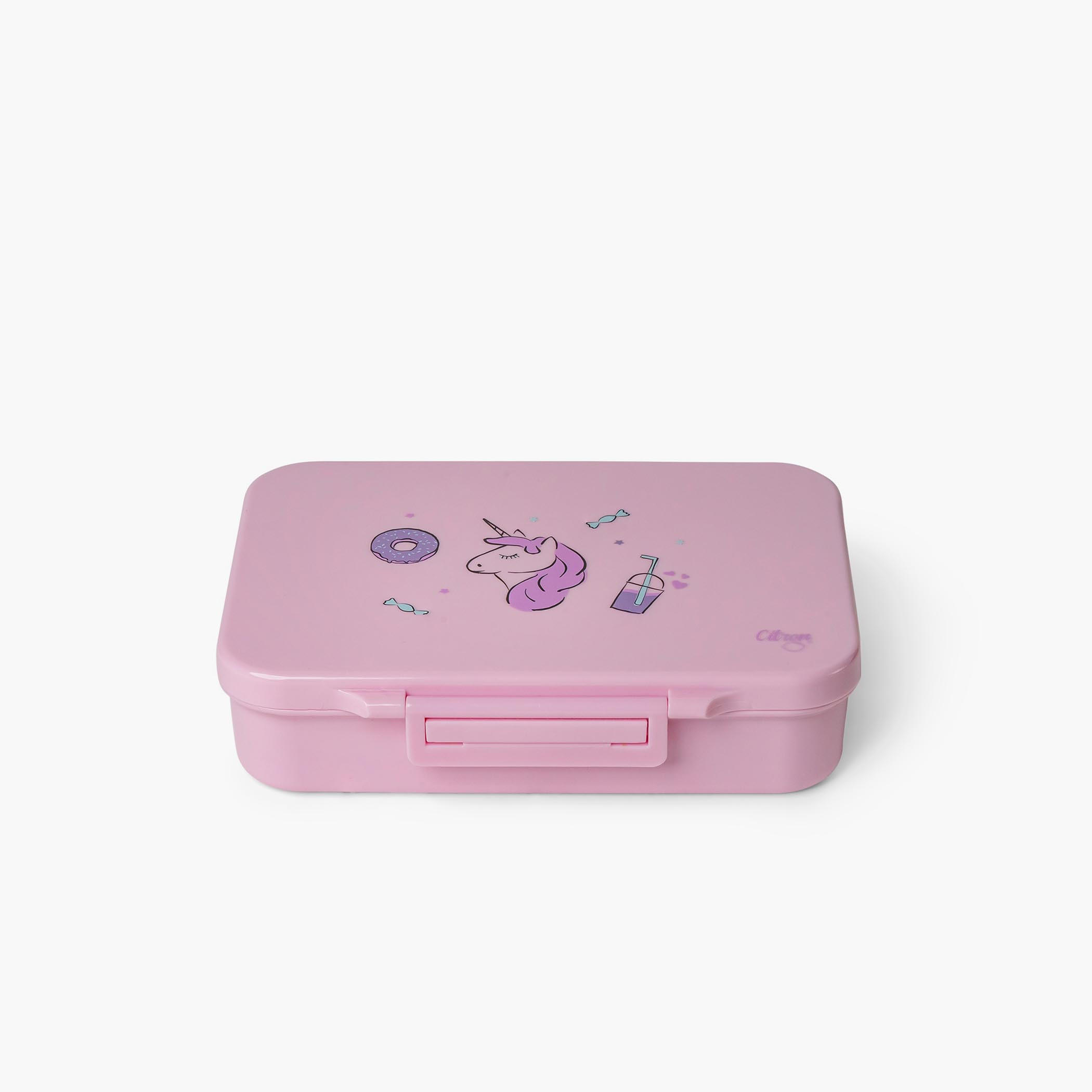 Citron Unicorn Print 4-Compartment Bento Lunch Box-school-lunchessentials-lunchboxes-image-1