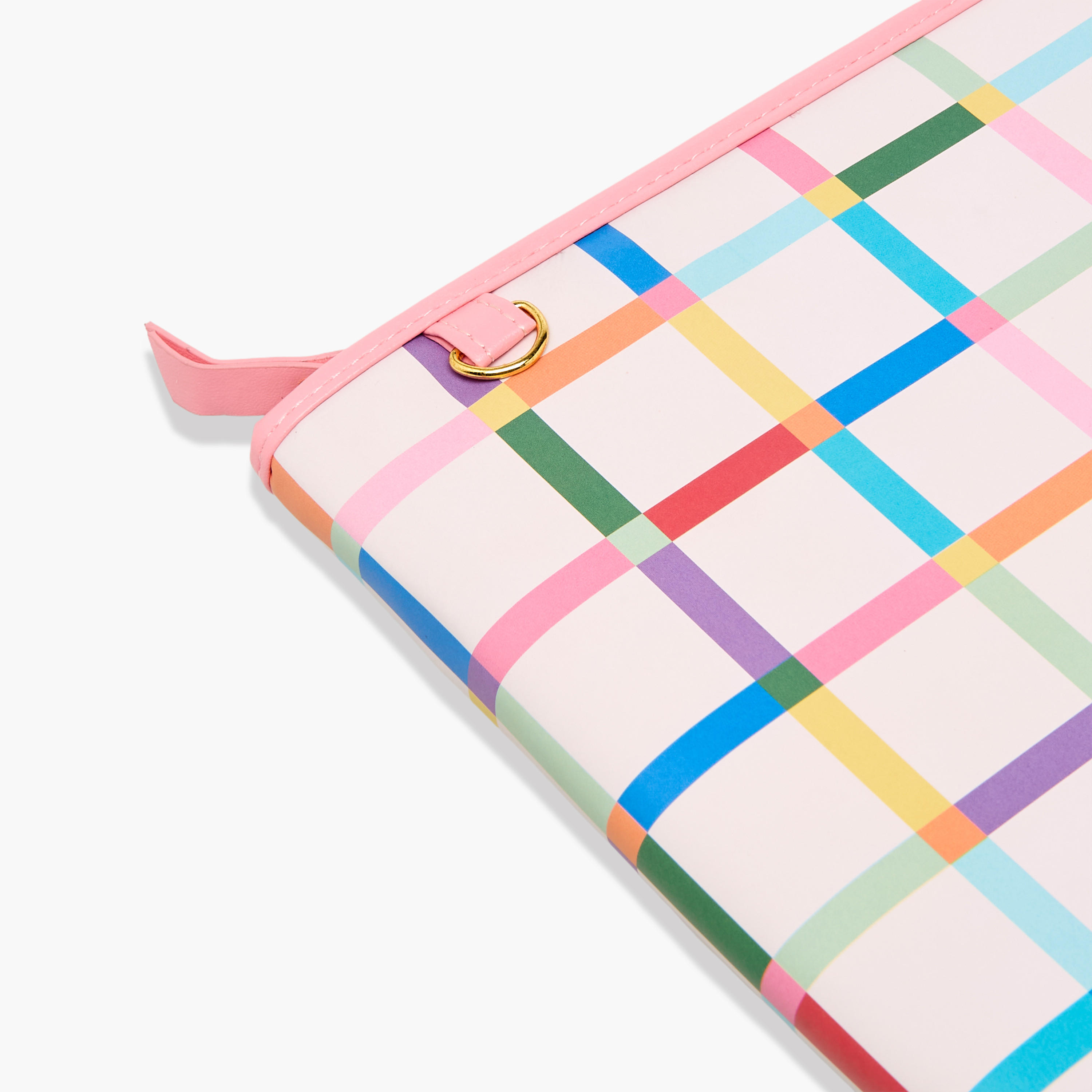 Checked Notebook Case with Pouch-school-stationery-notebooks-image-3