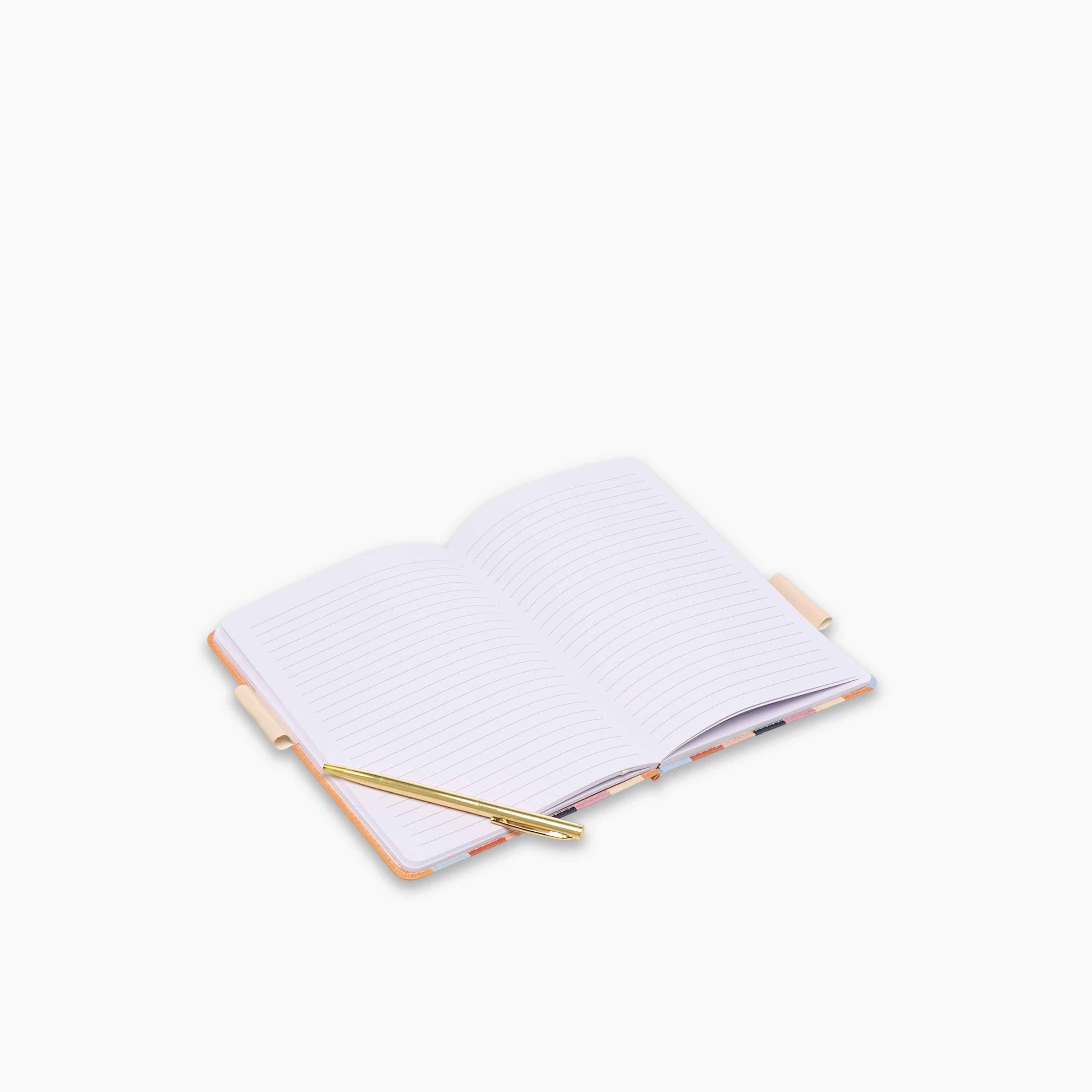 Striped 64-Page Hard Cover Ruled Notebook with Ball Pen-school-stationery-notebooks-image-2