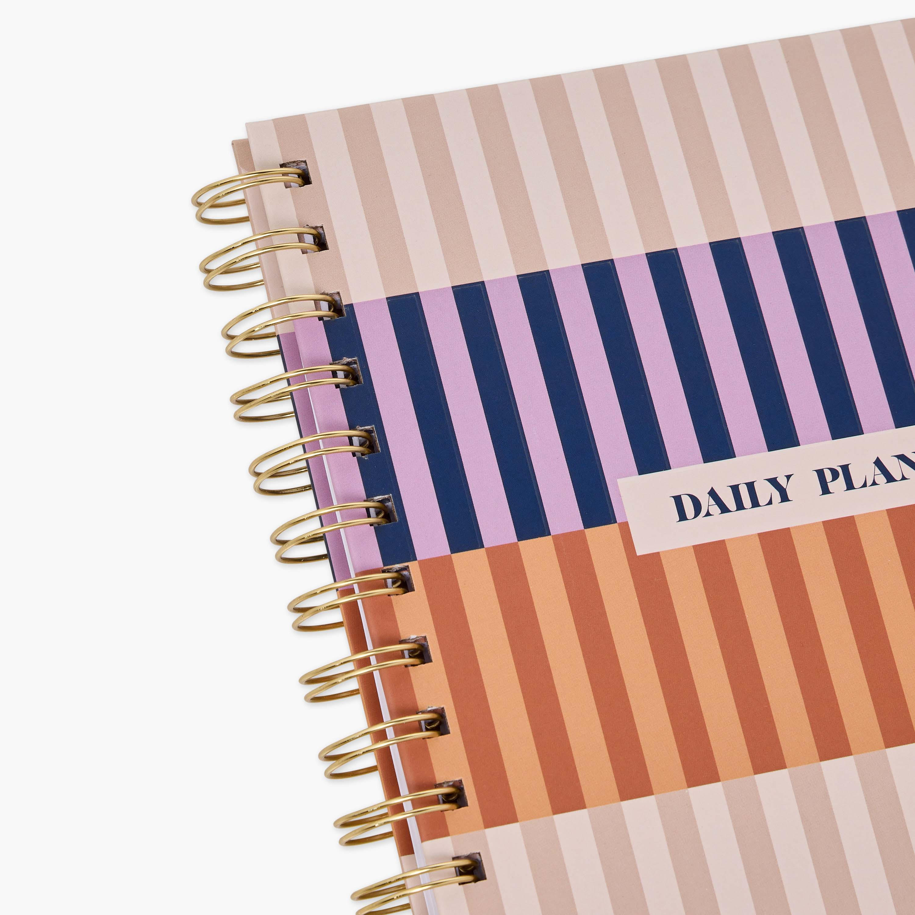Striped 64-Page Hardcover Spiral Daily Planner-school-stationery-notebooks-image-4