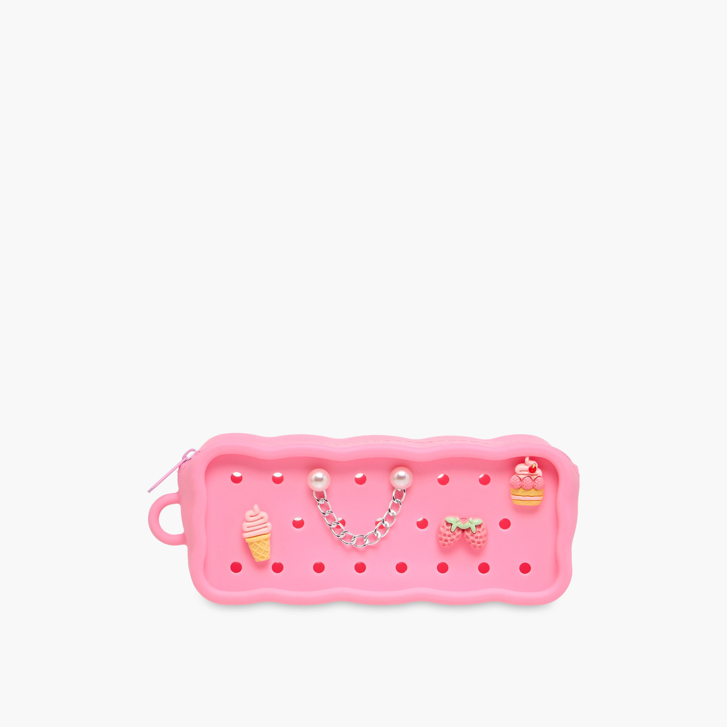 مقلمة سيليكون بسحّاب إغلاق بزينة بدلايّة-school-stationery-pencilcases-image-1